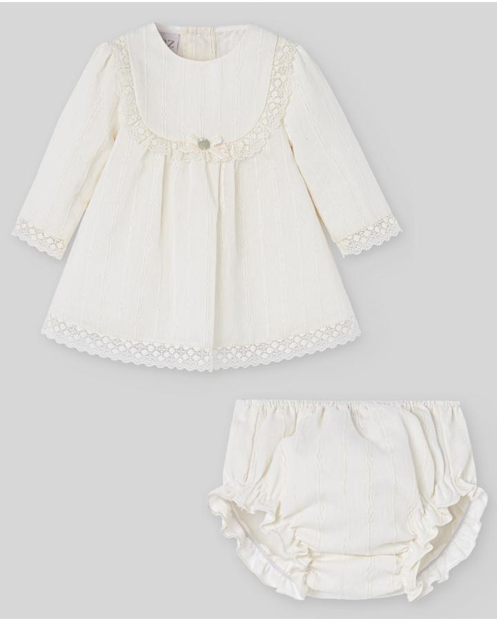 ABITO NEONATA  CON PIZZO PANNA PAZ RODRIGUEZ 104-152841 PANNA PAZ RODRIGUEZ 