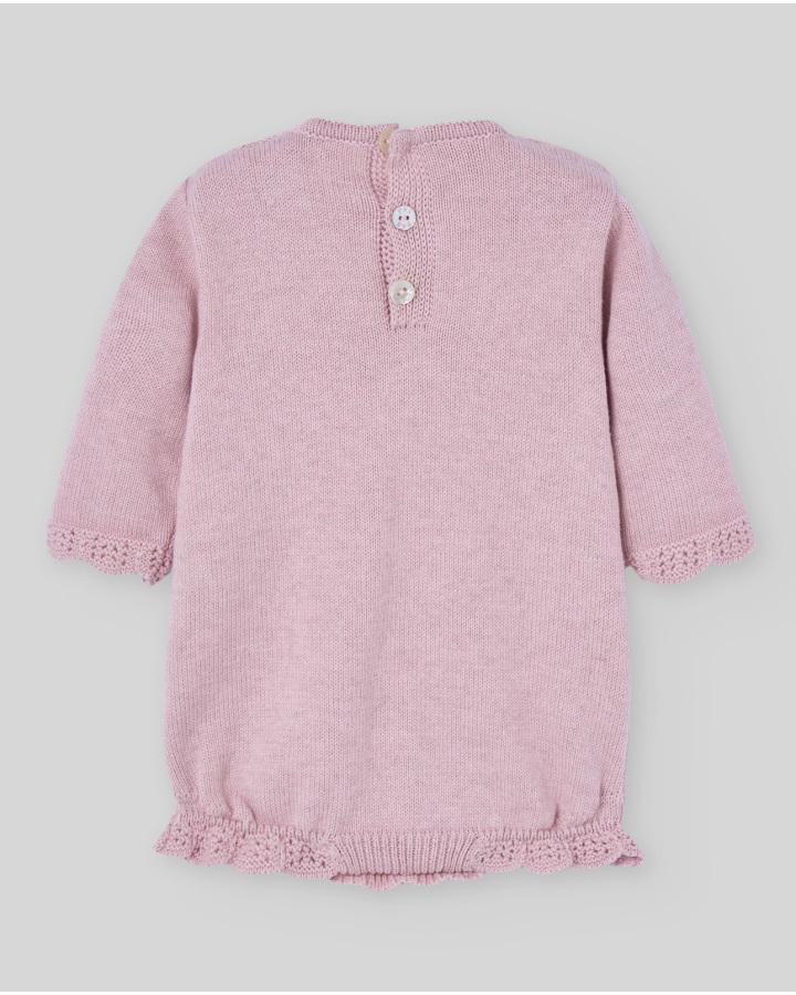 PAGLIACCETTO NEONATA IN LANA CON PIZZO ROSA PAZ RODRIGUEZ 005-123111 ROSA PAZ RODRIGUEZ 