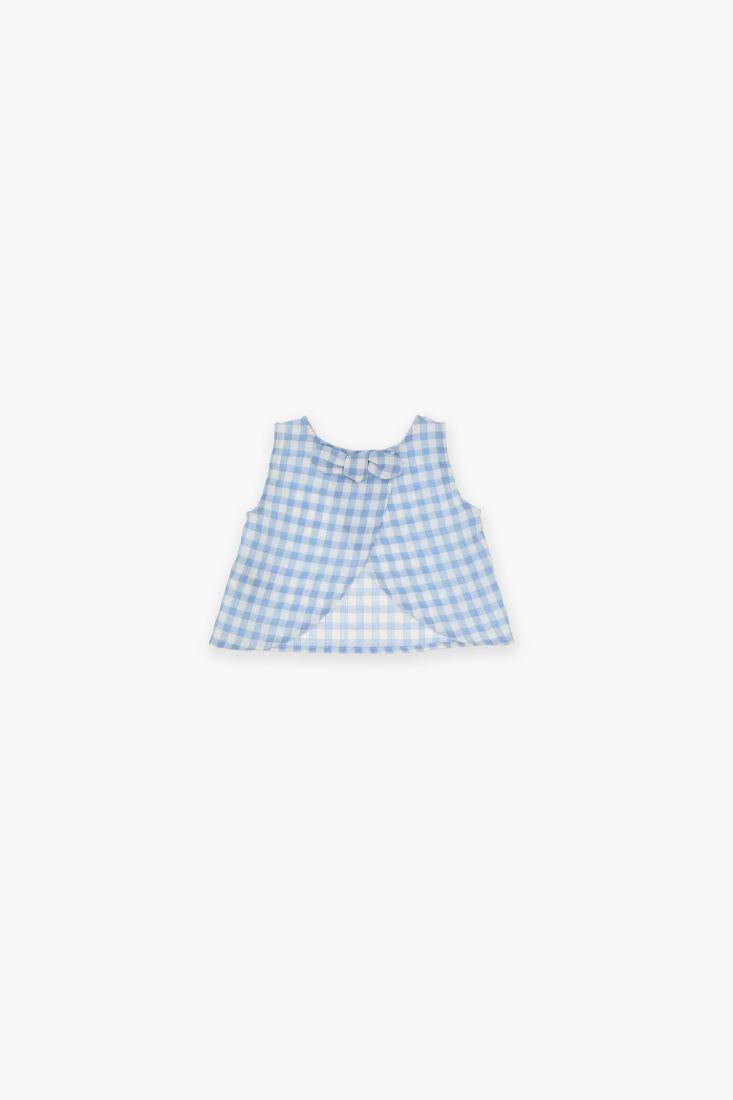 camicia smanicata CC01273G71 CELESTE PLEASE KIDS 