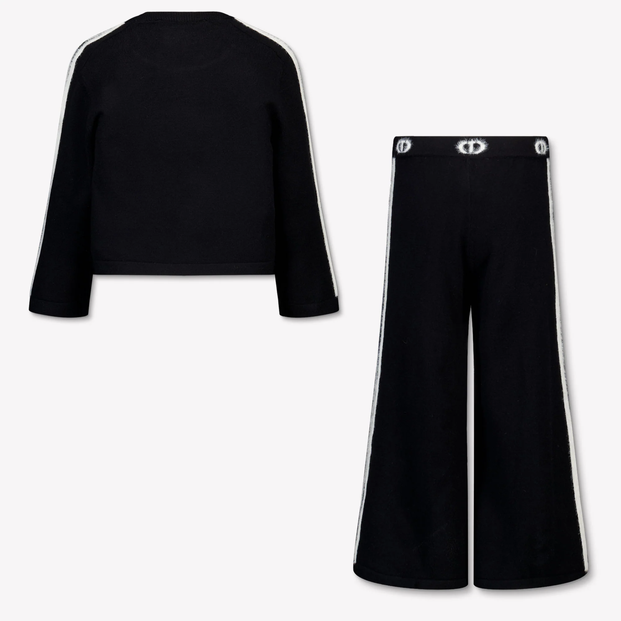 COORDINATO BAMBINA IN MAGLIA CON LOGO NERO TWINSET 252GB3023 BIANCO\NERO TWINSET KIDS 