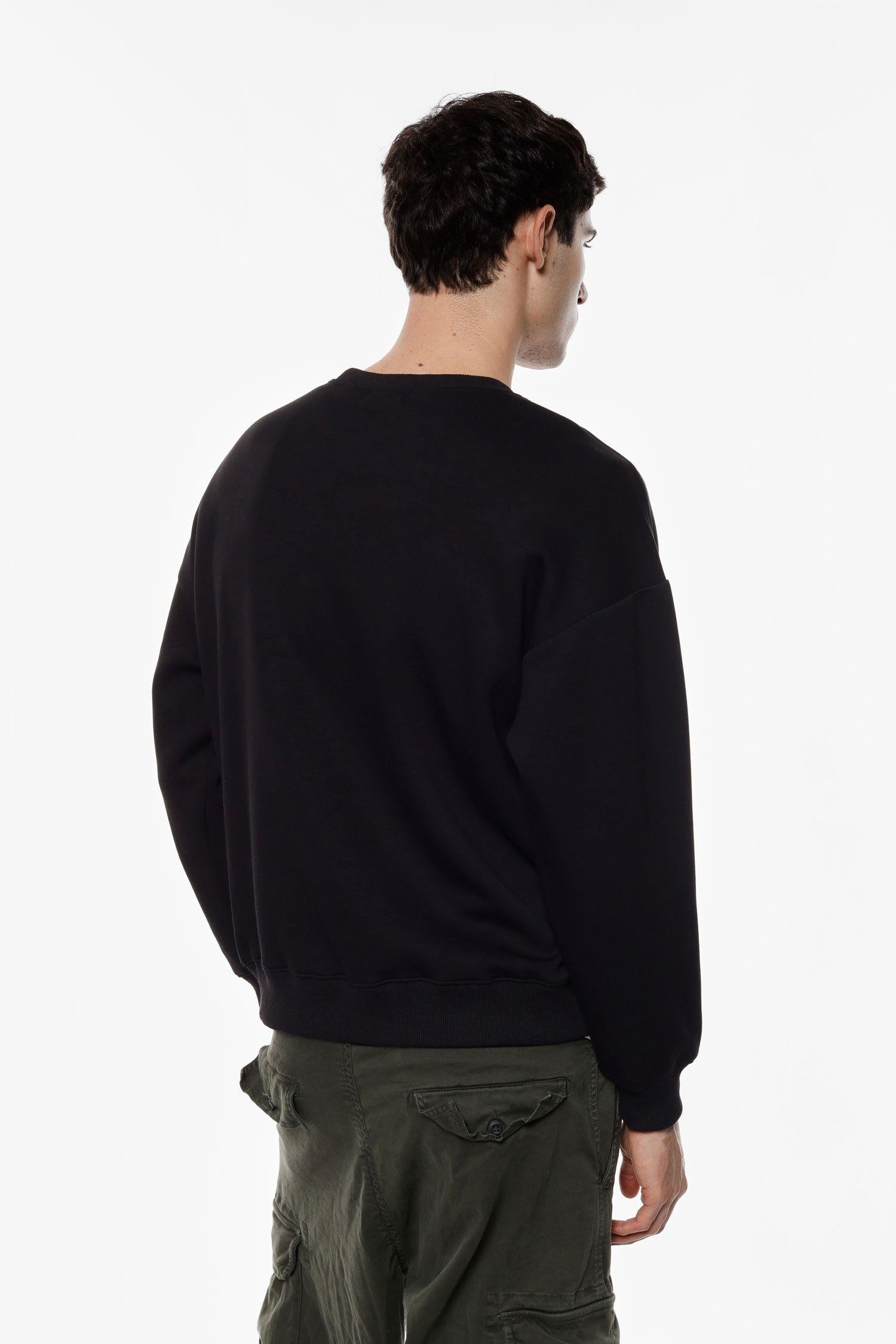 Felpa uomo collo rotondo tinta unita nero imperial F851930759 NERO IMPERIAL  UOMO 