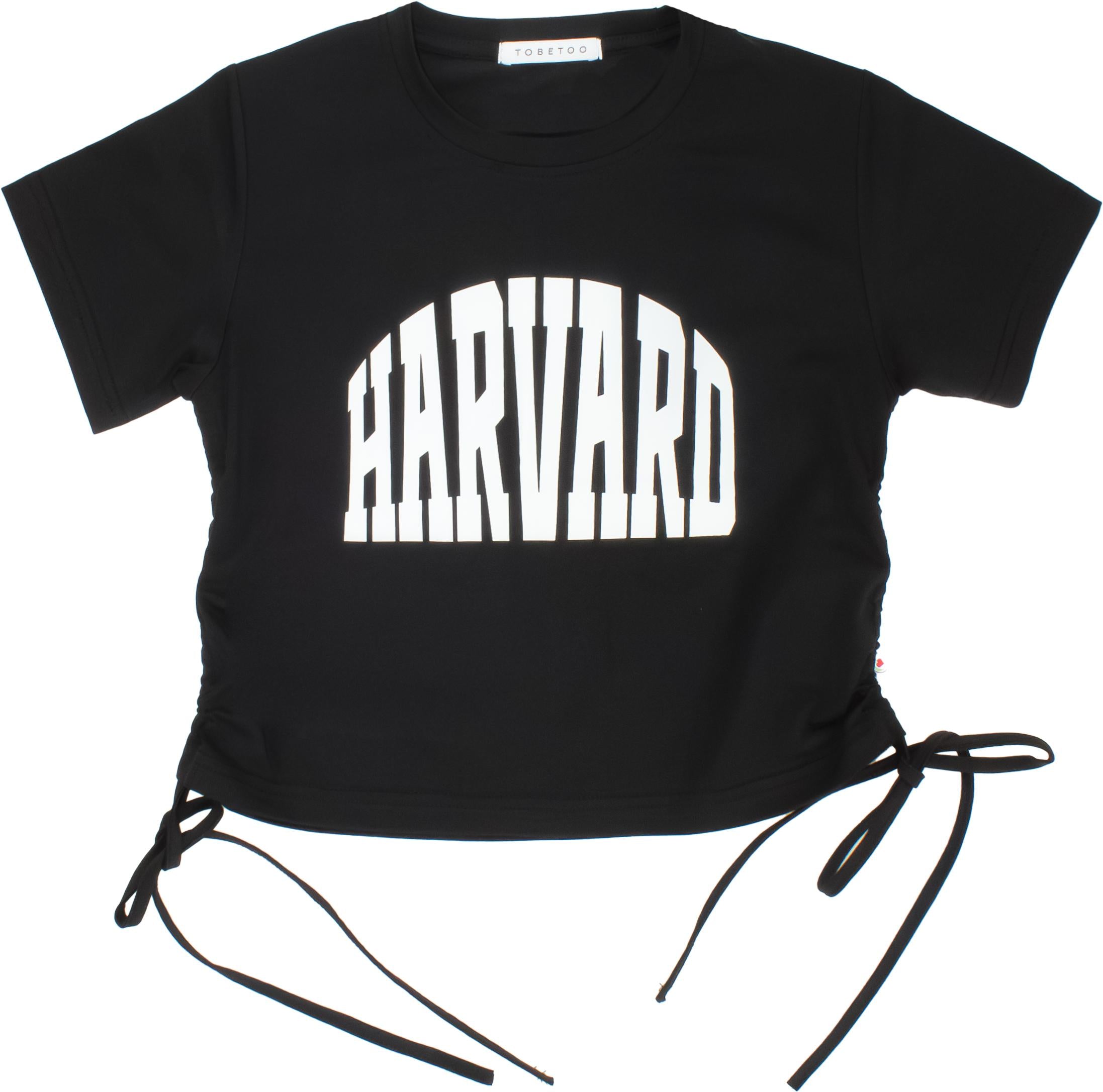 t-shirt BAMBINA A MANICHE CORTE CON STAMPA NERA TO BE TOO T1349T NERO TO BE TOO 
