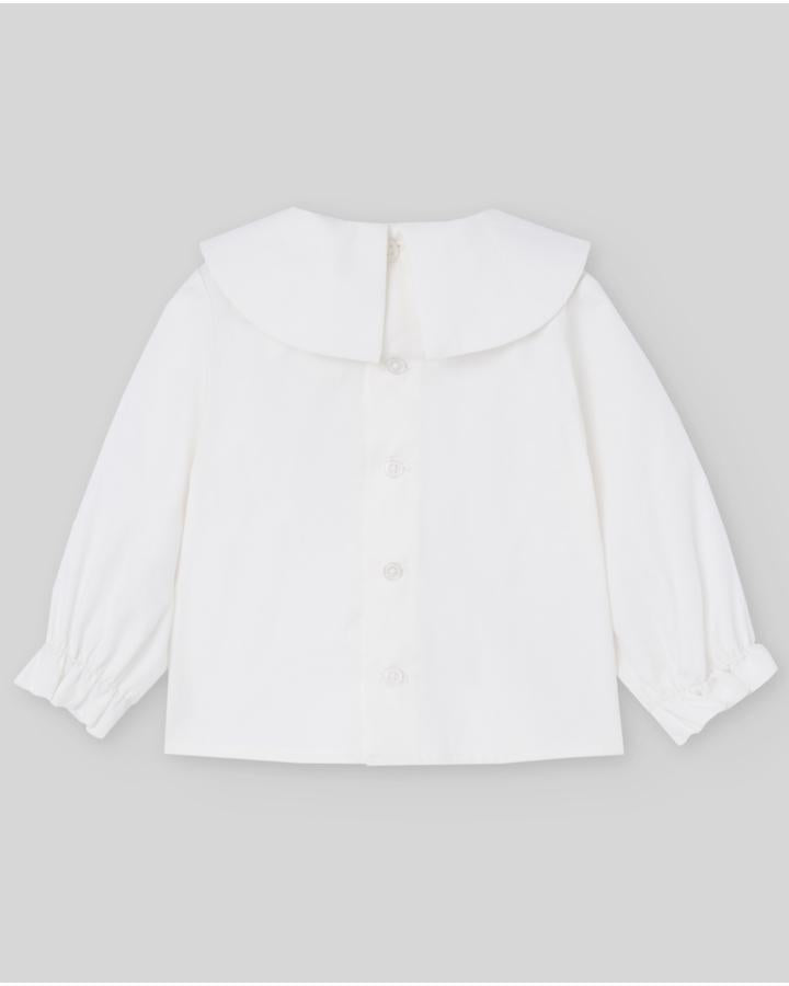 ABITO NEONATA IN VELLLUTO  CON CAMICIA PPETTROLIO PAZ RODRIGUEZ 106-153137 PANNA PAZ RODRIGUEZ 