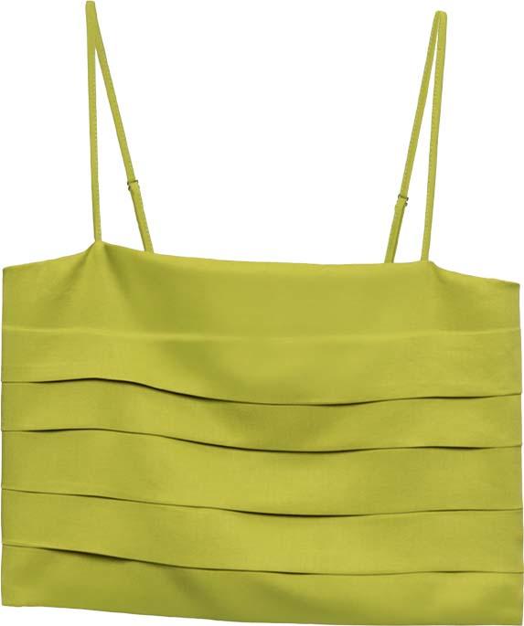 TOP DONNA CROP CON PIEGHE VERDE JIJIL TP114 VERDE JIJIL 