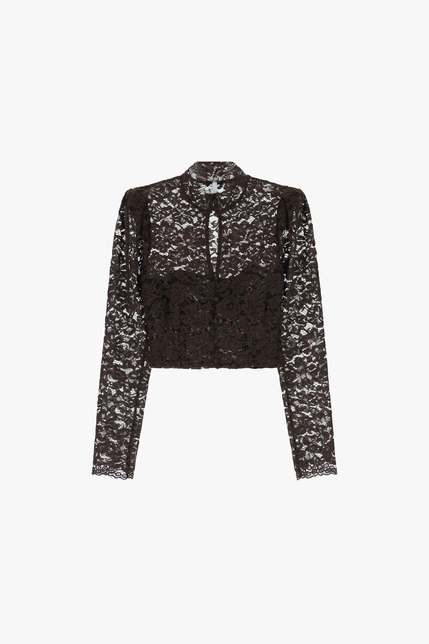 camicia donna crop in pizzo moro  imperial CNG2KMA MORO IMPERIAL 