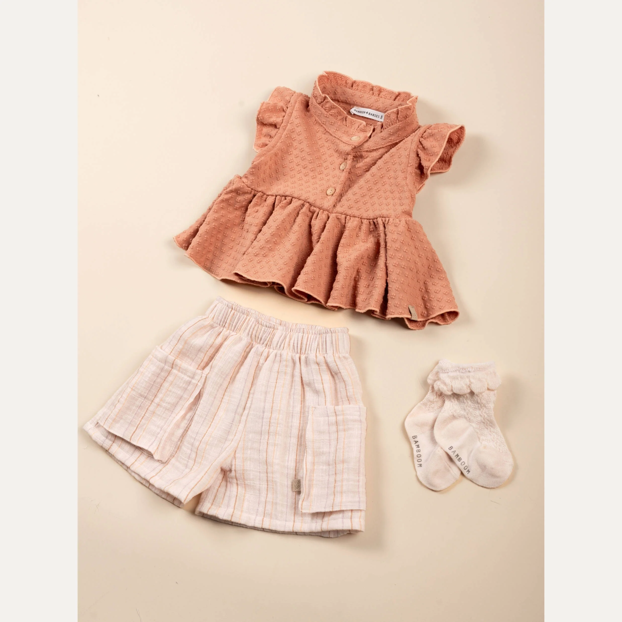 CAMICIA NEONATA DOTS coral bamboom 1103TE CORAL BAMBOOM 