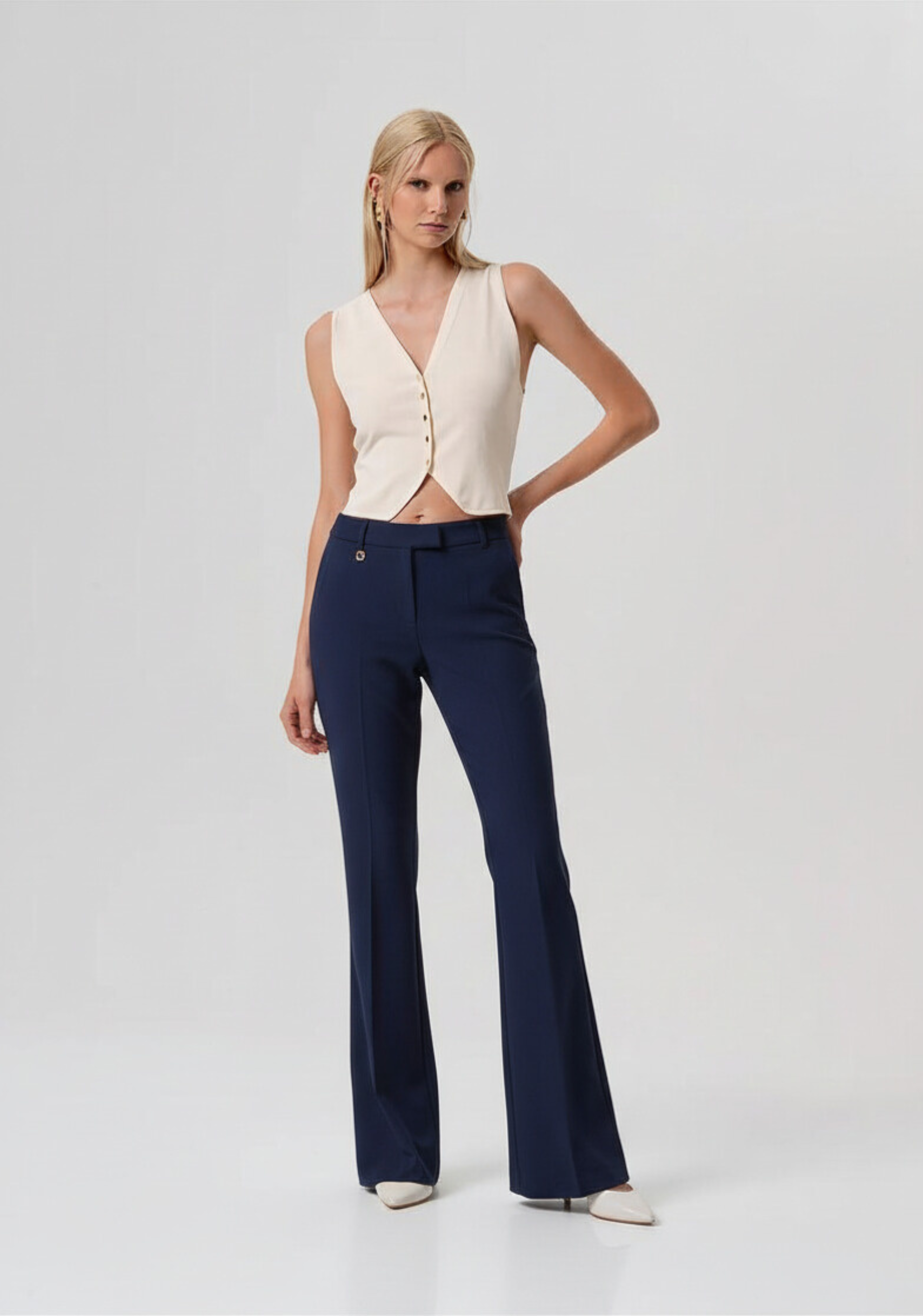PANTALONE ZAMPA FR26SVA004W42901 DARK BLU FRACOMINA 