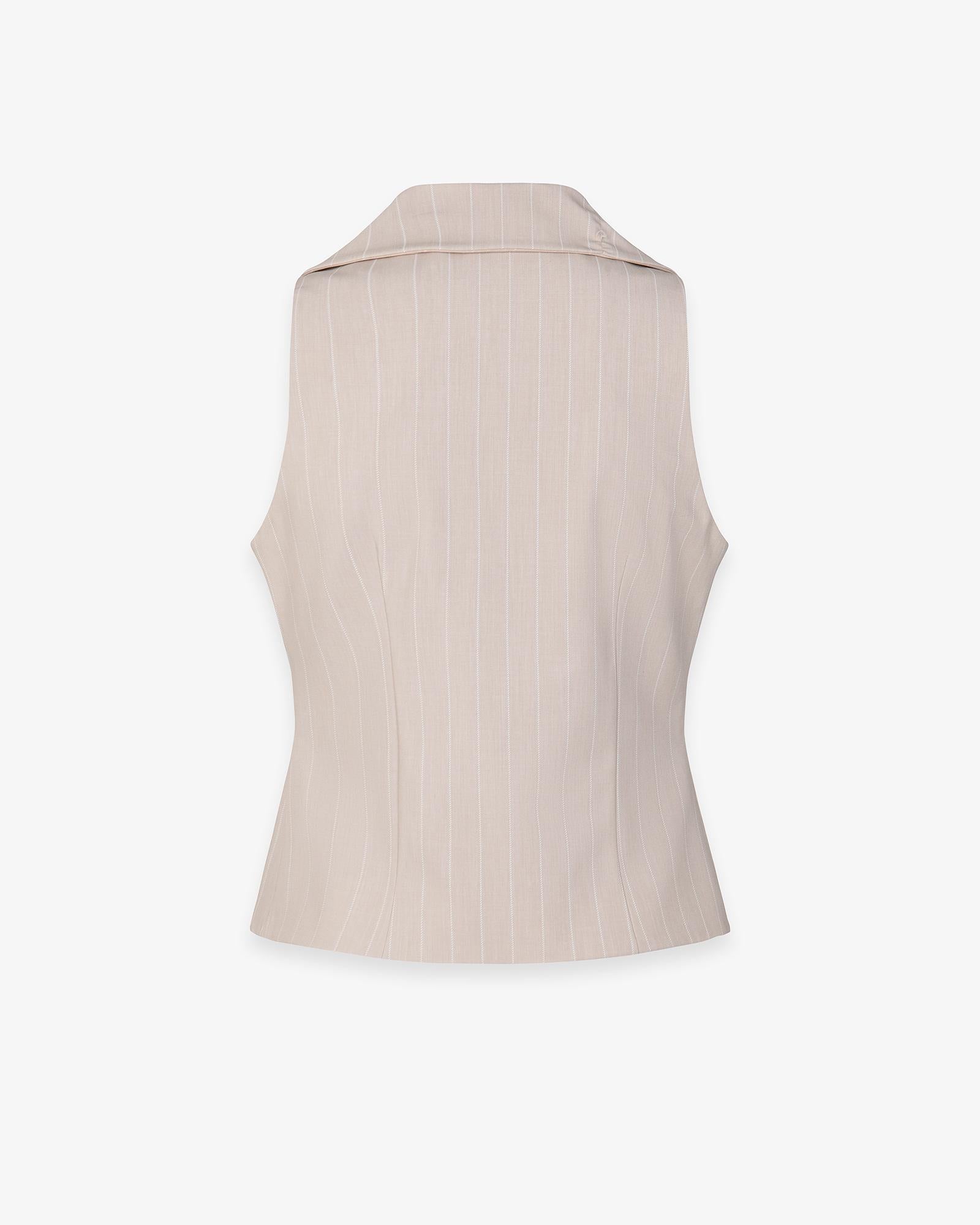 gilet DONNA gessato con reverse BEIGE HINNOMINATE HMABW02562 BEIGE HINNOMINATE 