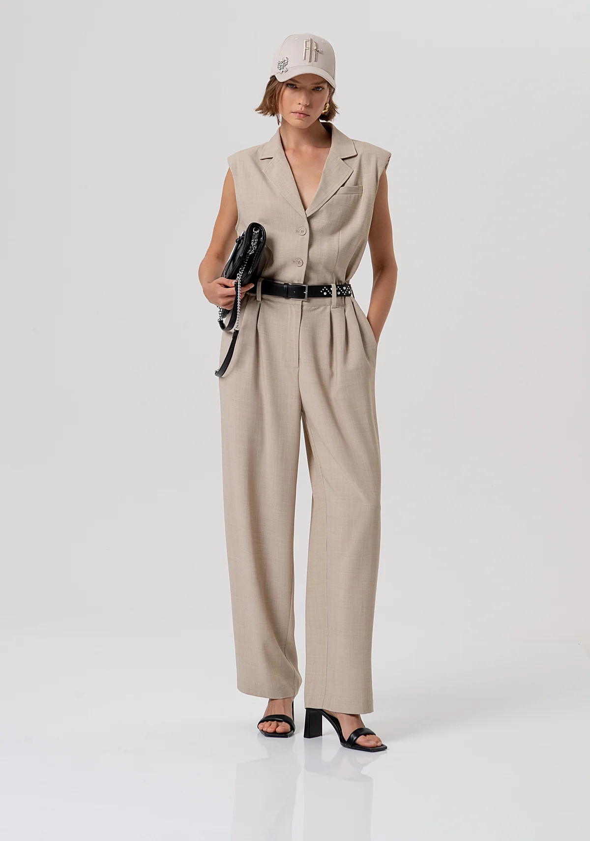 tuta DONNA SENZA MANICHE CON PANTALONI LUNGHI BEIGE FRACOMINA FR26SO2005W76301 BEIGE FRACOMINA 