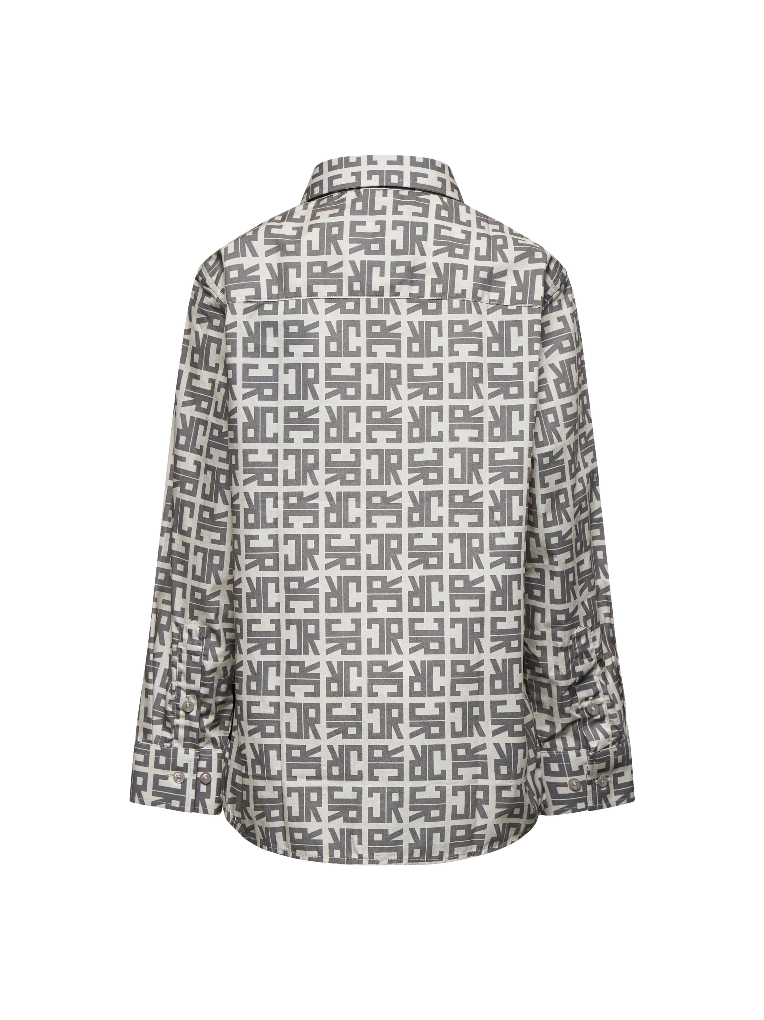 CAMICIA BAMBINO MARKO SILM FITO CON LOGO ALL OVER GREY RICHMOND RBA25096 JR MONOGRAM GREY JOHN RICHMOND JUNIOR 