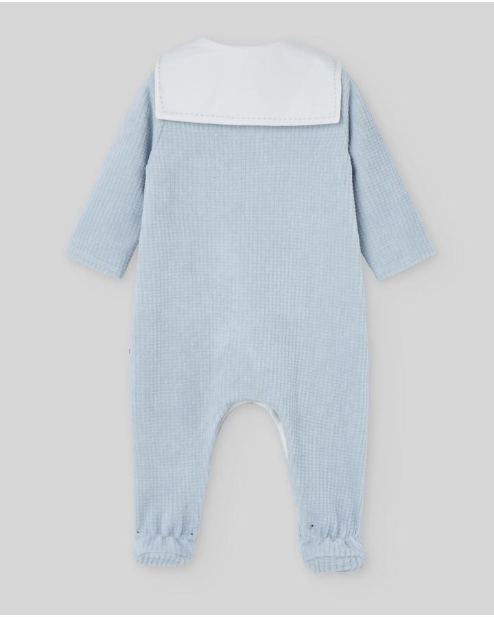 TUTINA NEONATO CON COLLETTO IN CINIGLIA AZZURRO PAZ RODRIGUEZ 005-193155 AZZURRO PAZ RODRIGUEZ 