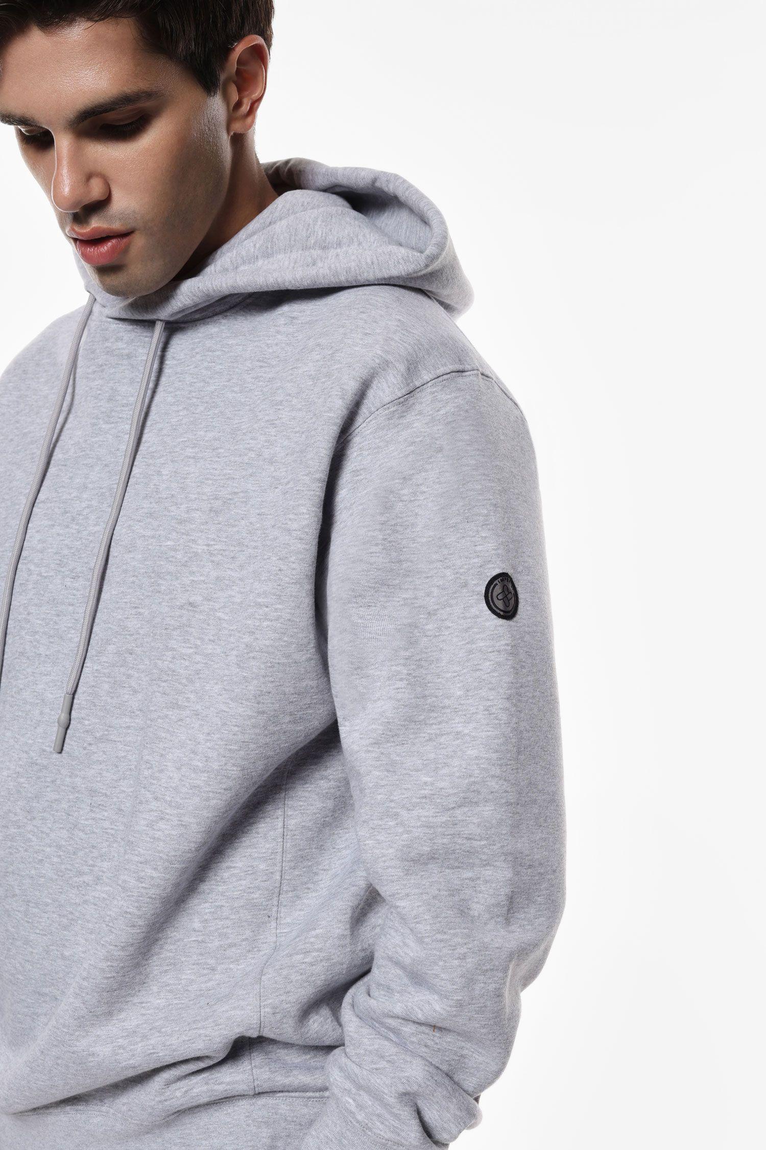 Felpa uomo con cappuccio e maniche lunghe grigio imperial F8857009U2 GRIGIO IMPERIAL  UOMO 