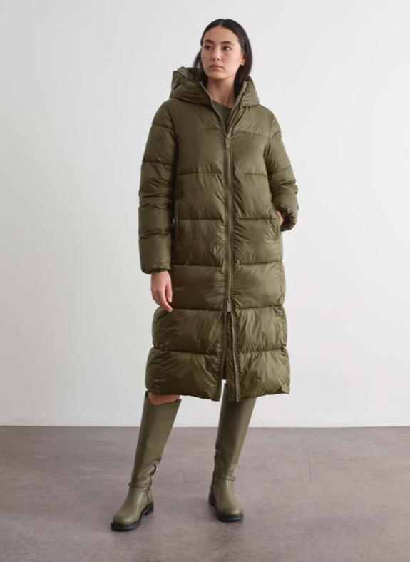 PIUMINO DONNA LUNGO CON CAPPUCCIO VERDE JIJIL PI033 VERDE JIJIL 