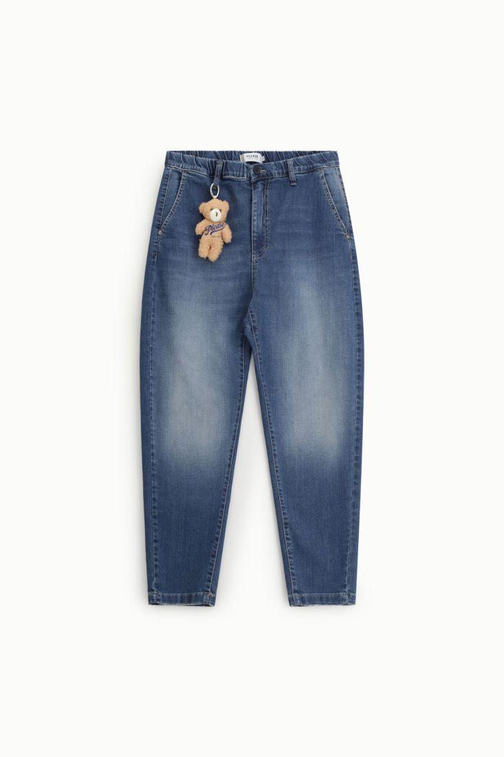 jeans donna baggy fit con vita alta denim please P3KYBQ2W9I BLU DENIM PLEASE 