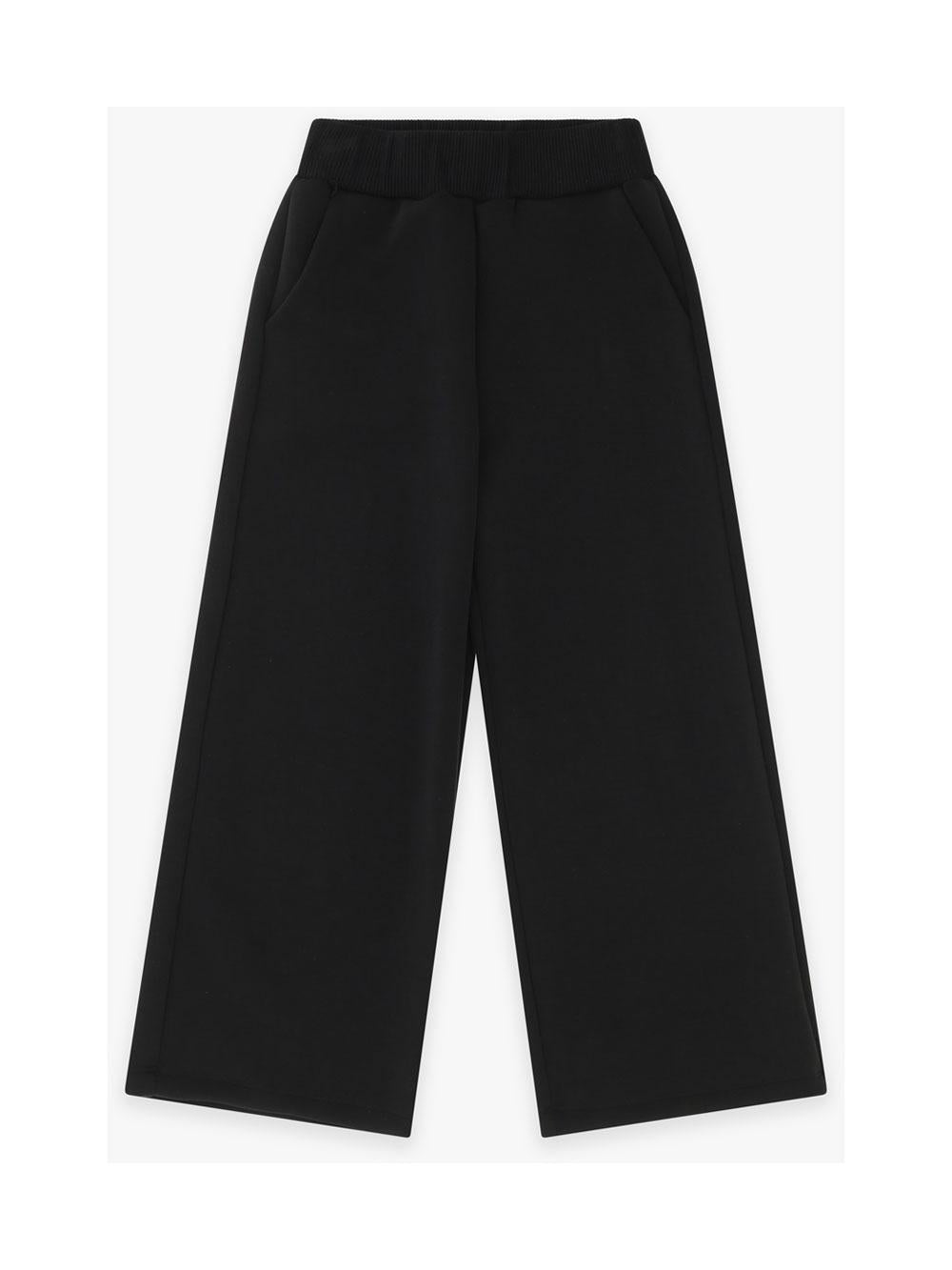 pantalone bambina palazzo in felpa nero dixie PE70172G79 BLACK DIXIE 