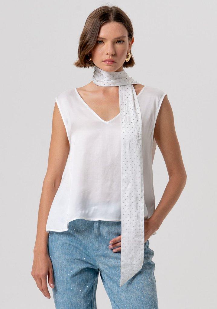 TOP DONNA SCOLLO V  BIANCO FRACOMINA FR26ST2016W58401 BIANCO FRACOMINA 