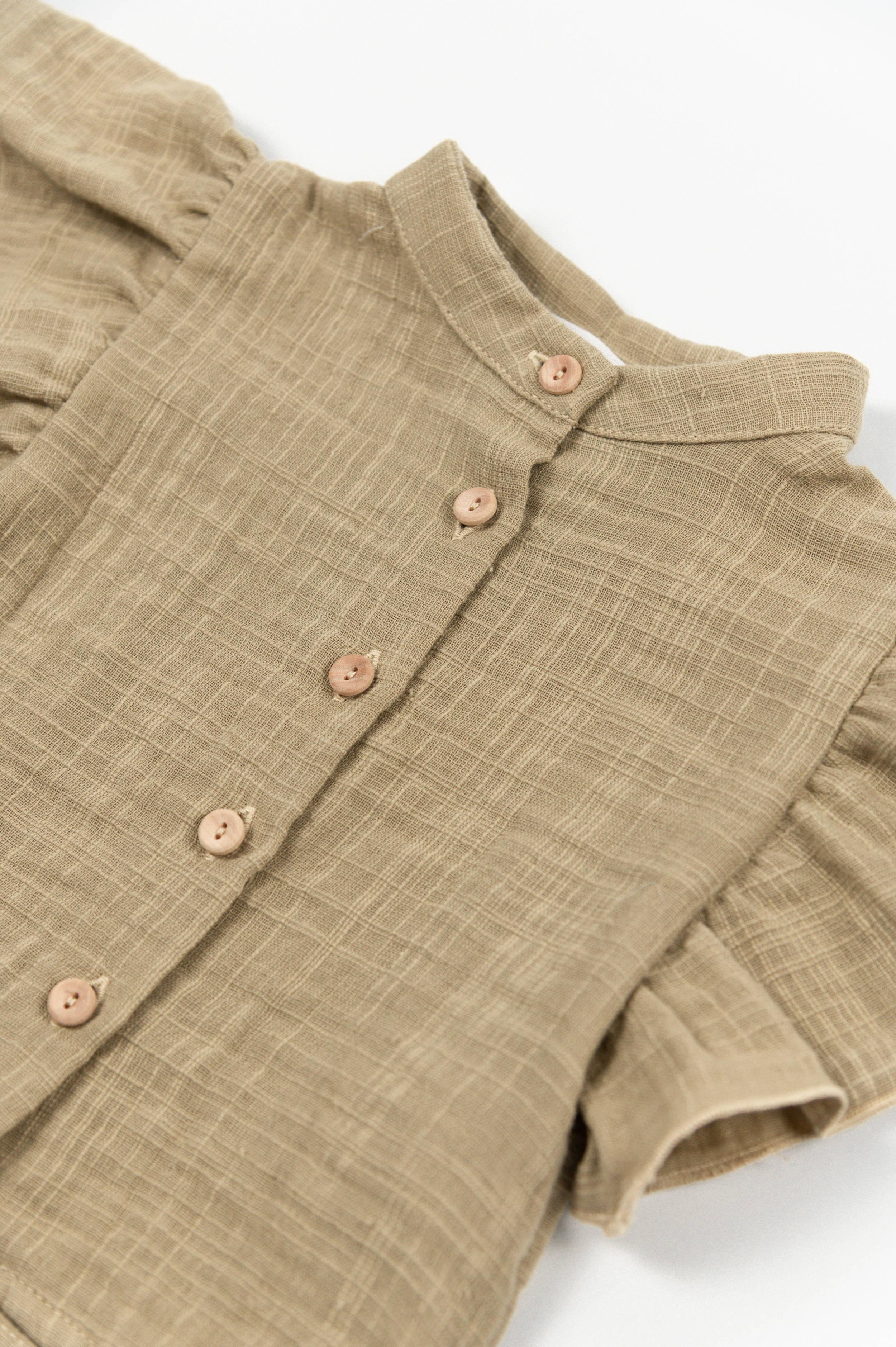 CAMICIA neonata CON BOTTONI in lino MUSTARD BAMBOOM 1106TE MUSTARD BAMBOOM 