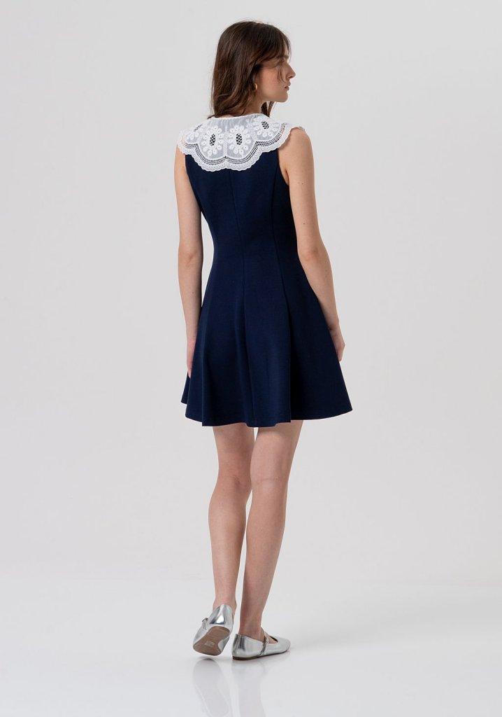 abito donna a ruota con colletto IN PIZZO BLU FRACOMINA FR26SD1005W71601 DARK BLU FRACOMINA 