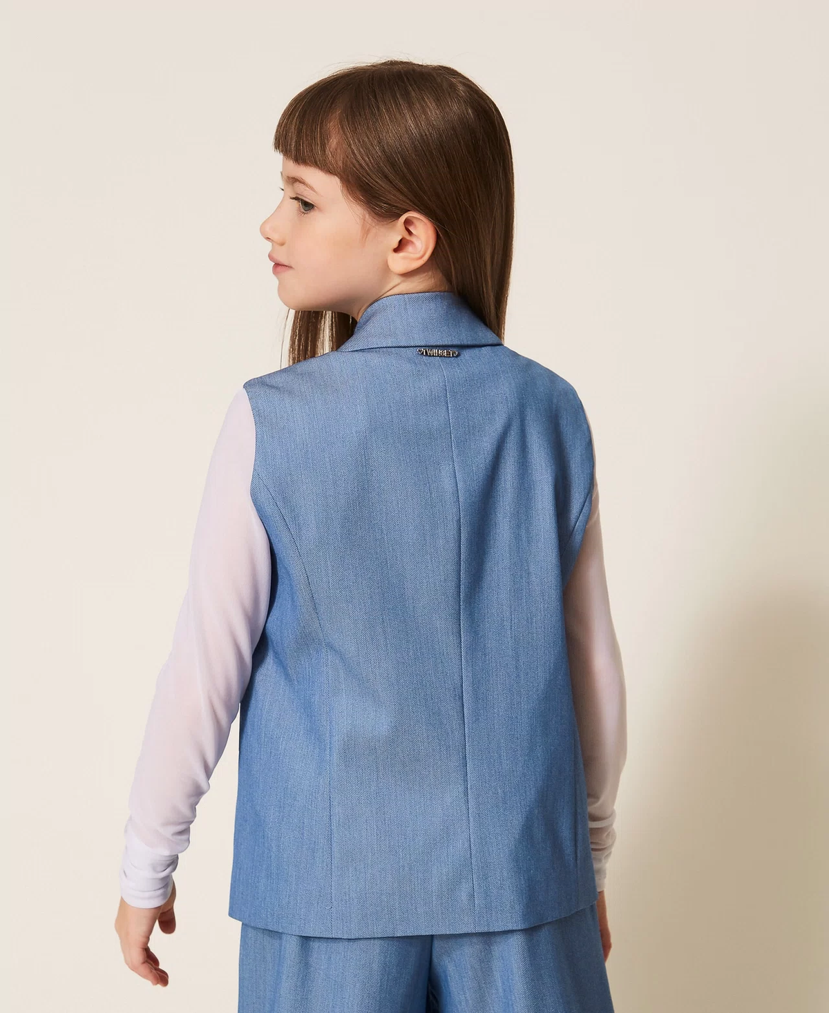 GILET BAMBINA MONOPETTO IN FIL-A-FIL SKYLINE TWINSET 261GJ2Q10 SKYLINE TWINSET KIDS 