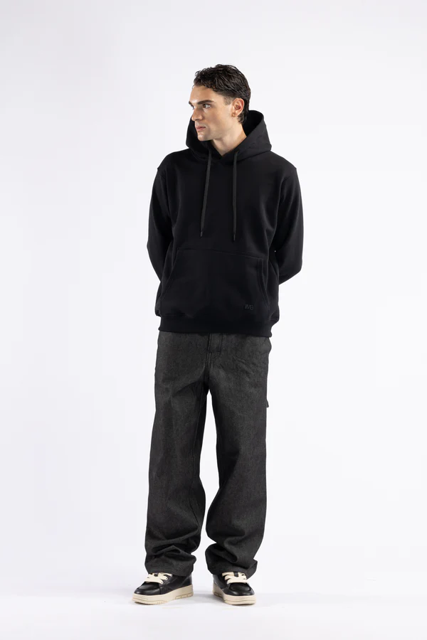 FELPA UOMO REGULAR CON CAPPUCCIO I'M BRIAN F3518 NERO I'M BRIAN 