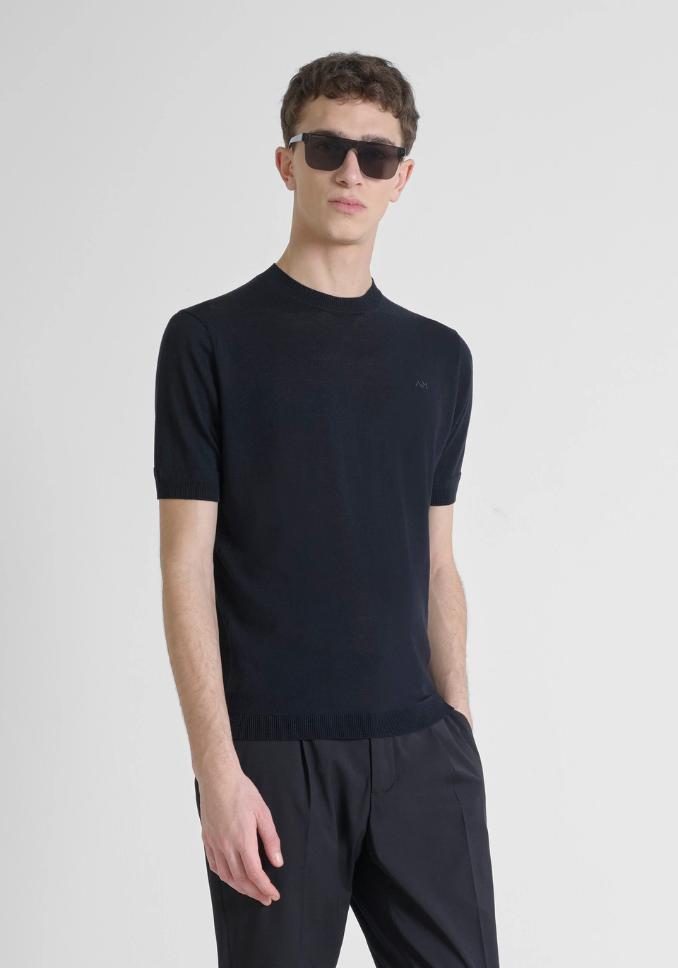 MAGLIA REGULAR FIT IN COTONE MMSW01512 NERO ANTONY MORATO 