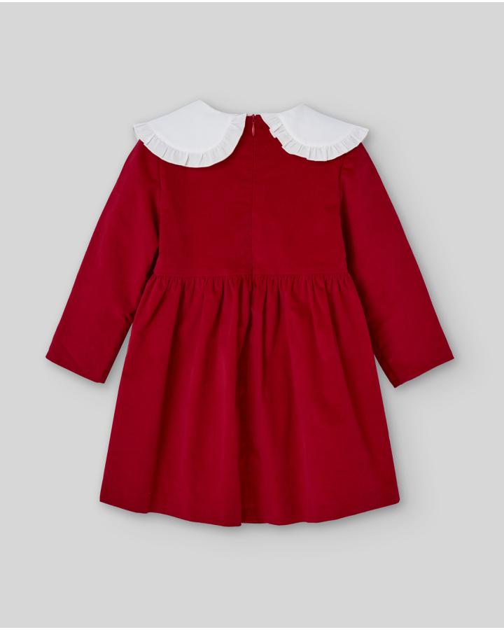 Abito bambina con colletto a contrasto rosso paz rodriguez 004-153025 ROSSO PAZ RODRIGUEZ 