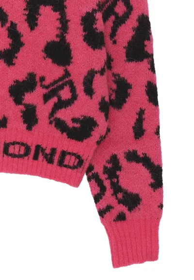 MAGLIONE BAMBINA DEFISIN COLLO ALTO MACULATO FUCSIA RICHMOND RGA25049MA HONEYSUCK LE SPOTTED JOHN RICHMOND JUNIOR 