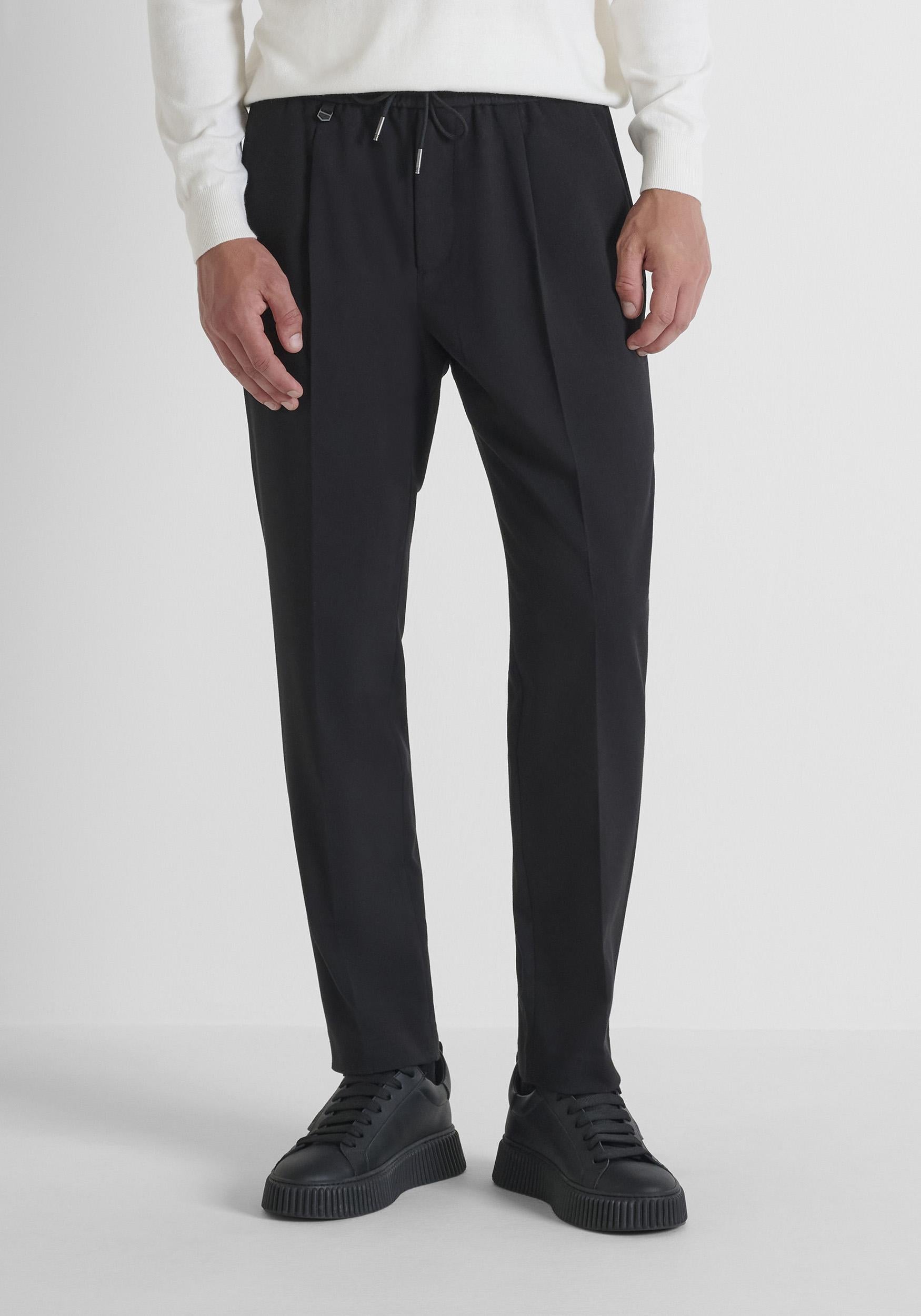 PANTALONE UOMO NEIL REGULAR FIT IN STRETCH VISCOSE NERO ANTONY MORATO MMTR00748-FA600260 NERO ANTONY MORATO 