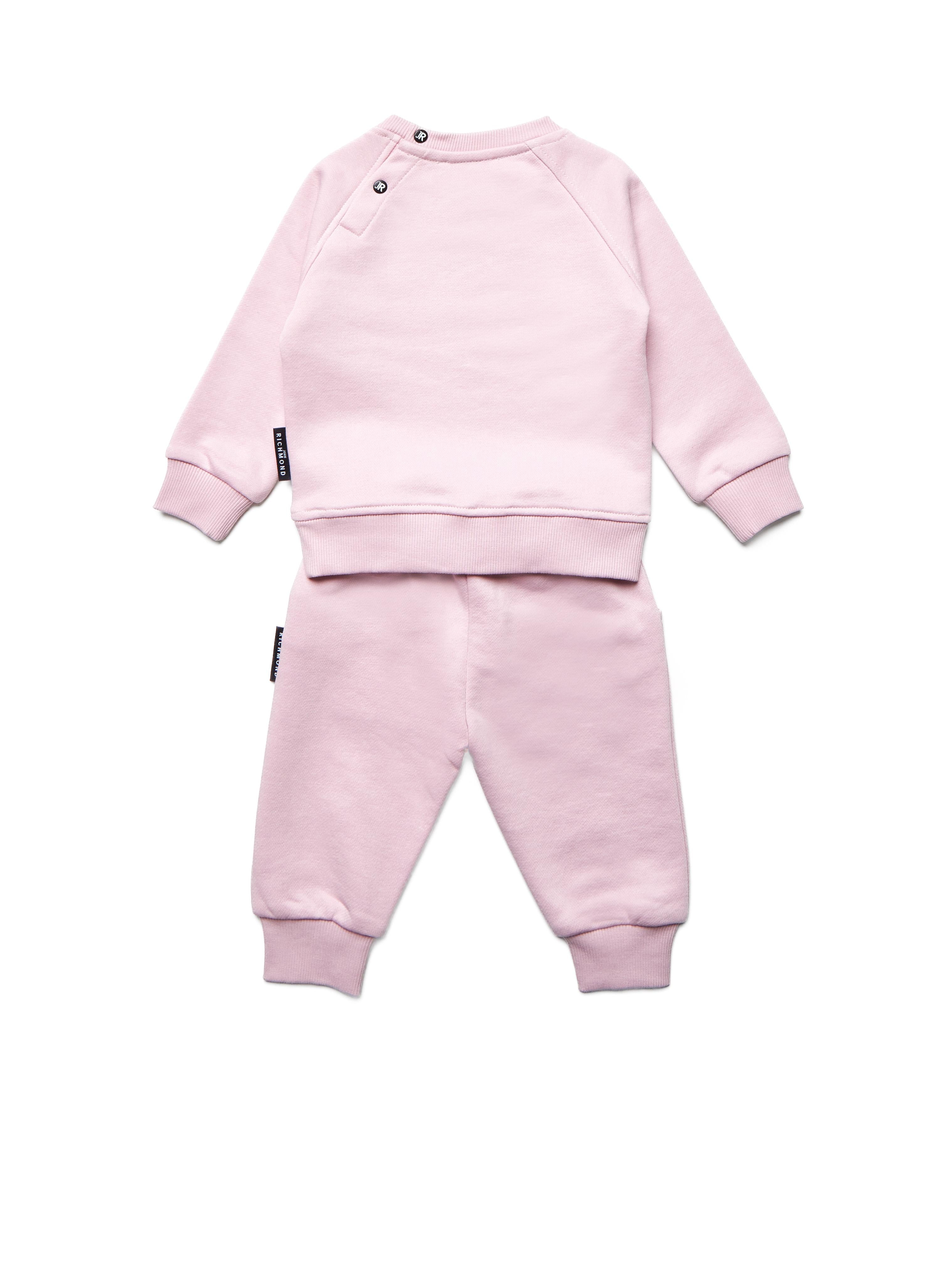 COORDINATO NEONATA WEKAN FELPA GIROCOLLO CON JOGGER ROSA RICHMOND RIA25018CF ORCHID ICE JOHN RICHMOND JUNIOR 