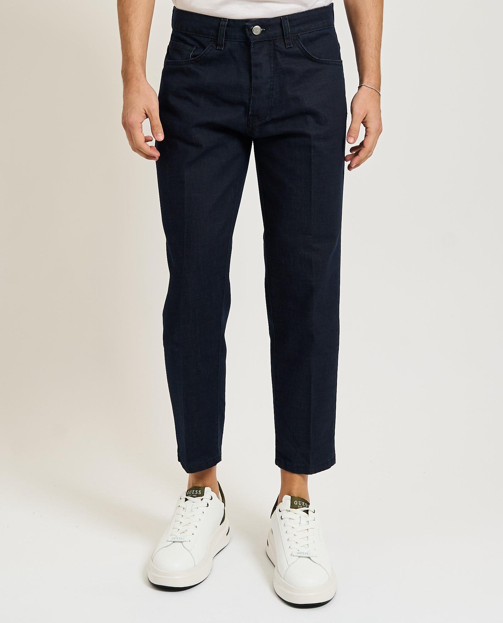 JEANS UOMO IN DENIM SCURO TELA FERMA GAZZARRINI PSI734 BLU GAZZARINI 