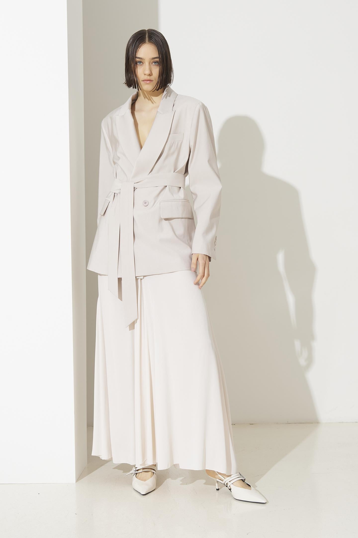 GIACCA OVERSIZE IN TWILL CON CINTURA