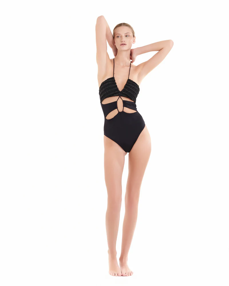 Costume intero Cotazur in maglia a rete lurex