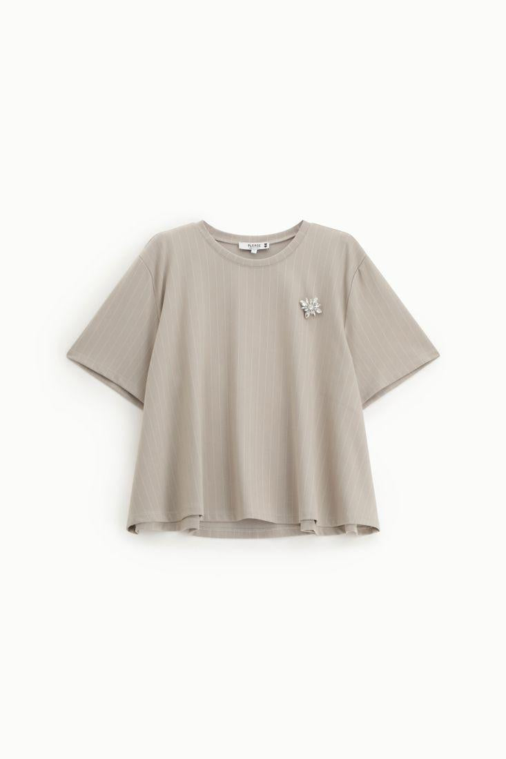 T-SHIRT DONNA FIT AMPIO A RIGHE GESSO PLEASE T0V0DZQ000 GESSO PLEASE 
