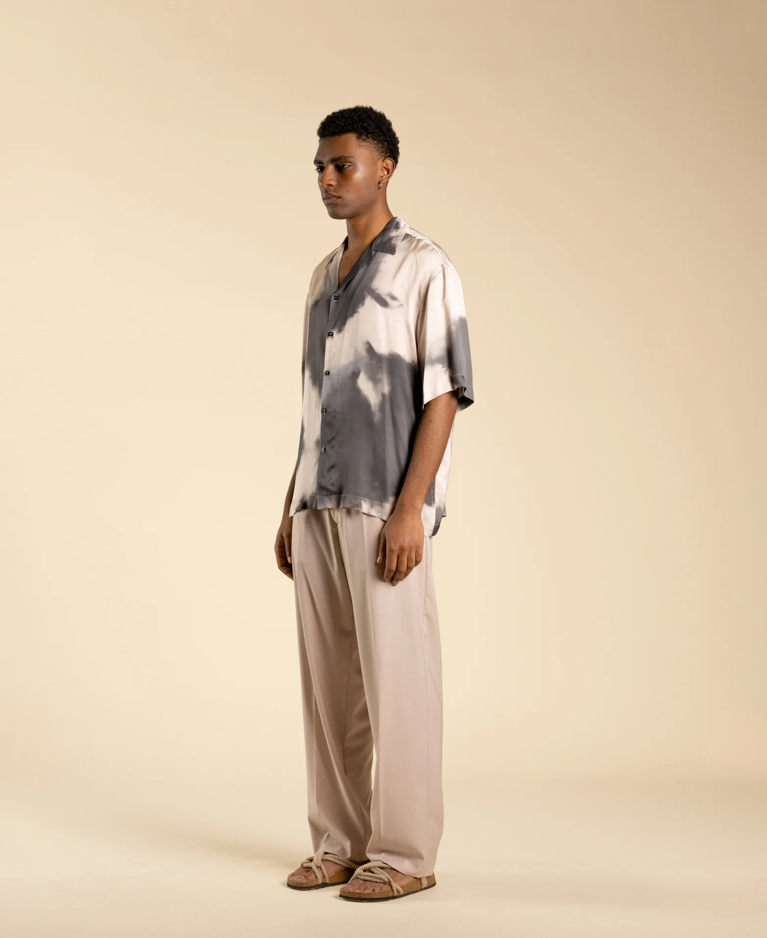 Camicia bowling in viscosa effetto maltinto CA3288 UNICO I'M BRIAN 