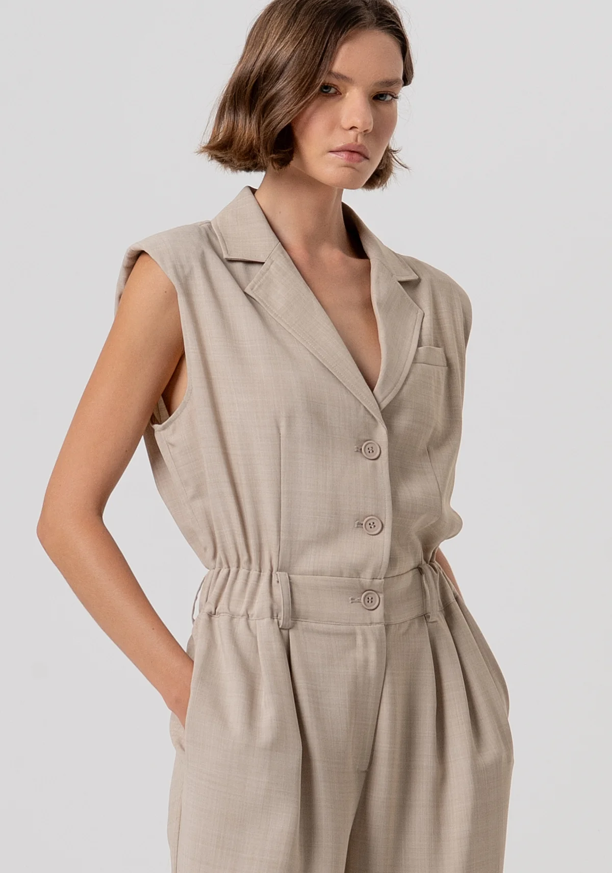 tuta DONNA SENZA MANICHE CON PANTALONI LUNGHI BEIGE FRACOMINA FR26SO2005W76301 BEIGE FRACOMINA 