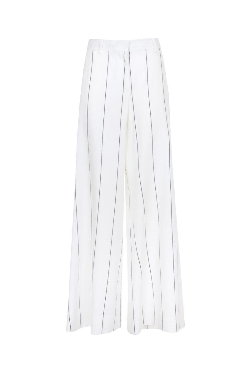 PANTALONI AMPI GESSATI<BR/> D6039B MILK SO ALLURE 