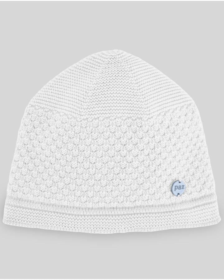 cappello neonato in maglia tramato bianco paz rodriguez 040-123413 BIANCO PAZ RODRIGUEZ 