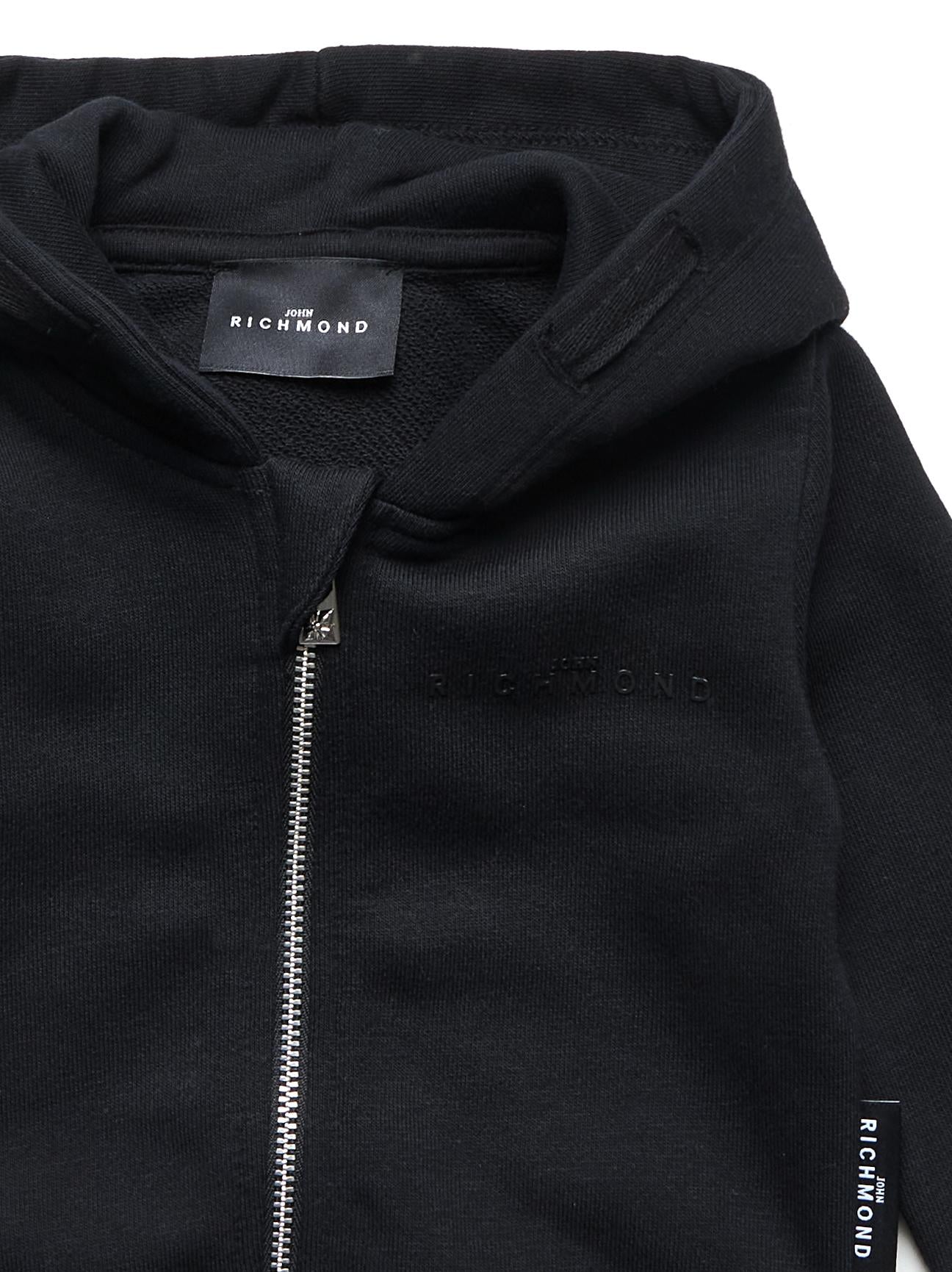 FELPA NEONATO GHIRI CON ZIP E CAPPUCCIO NERO RICHMOND RIA25025FE BLACK JOHN RICHMOND JUNIOR 