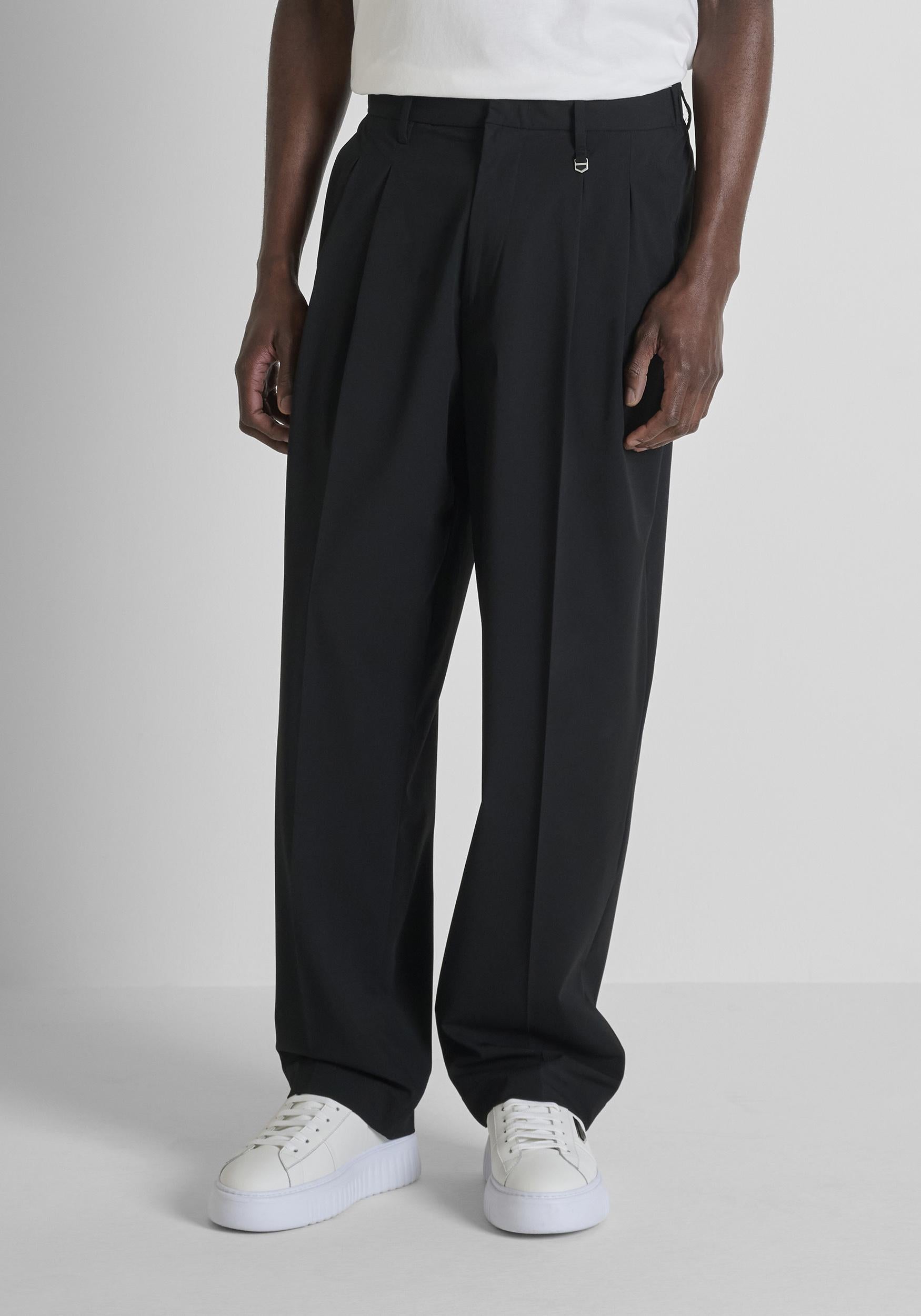 PANTALONE UOMO LEON WIDE LEG NERO ANTONY MORATO MMTR00779 FA600288 NERO ANTONY MORATO 