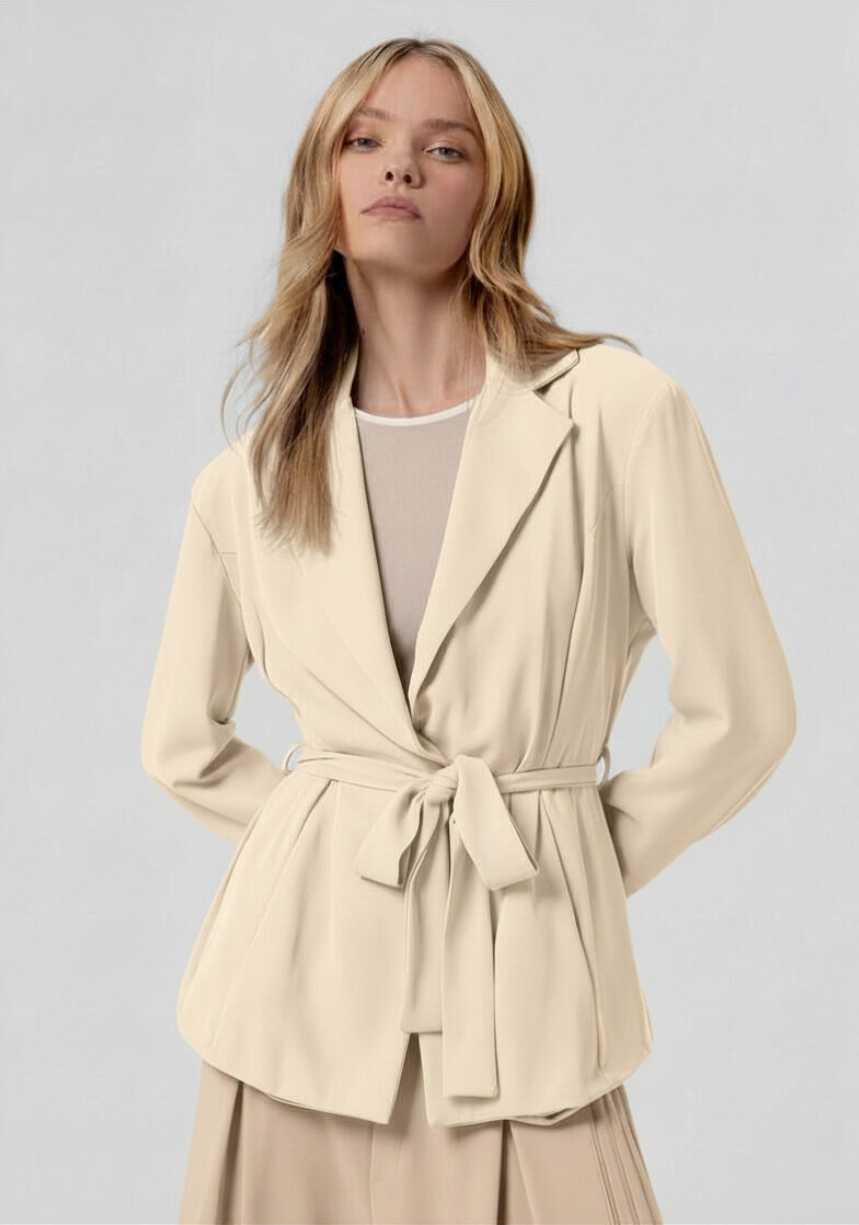 GIACCA DONNA STRUTTURATA CON CINTURA SABBIA FRACOMINA FR26SJ3010W43601 SAND FRACOMINA 