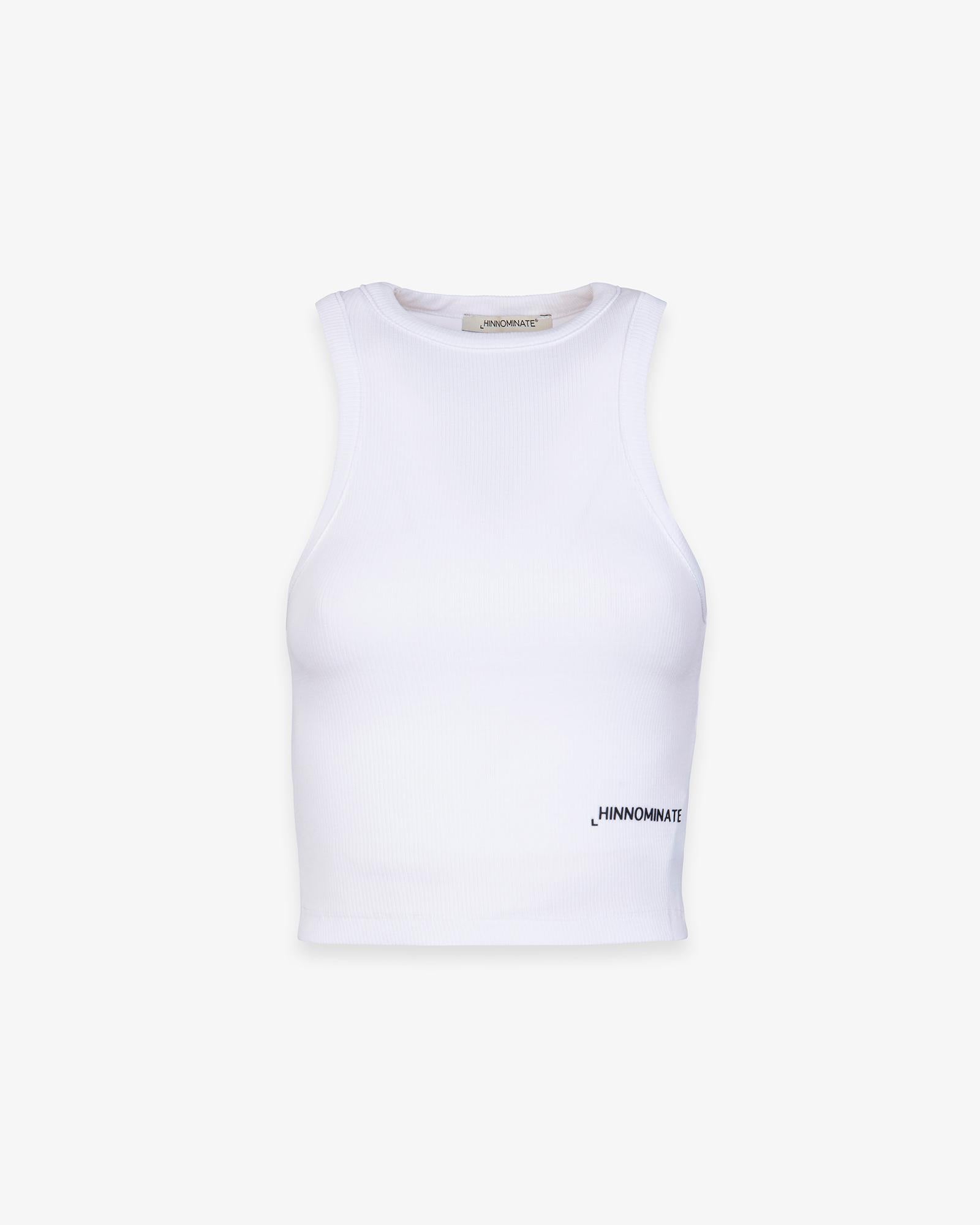 TOP DONNA CROP IN COSTINA CON SCOLLO ALL'AMERICANA BIANCO HINNOMINATE HMABW02510 BIANCO HINNOMINATE 