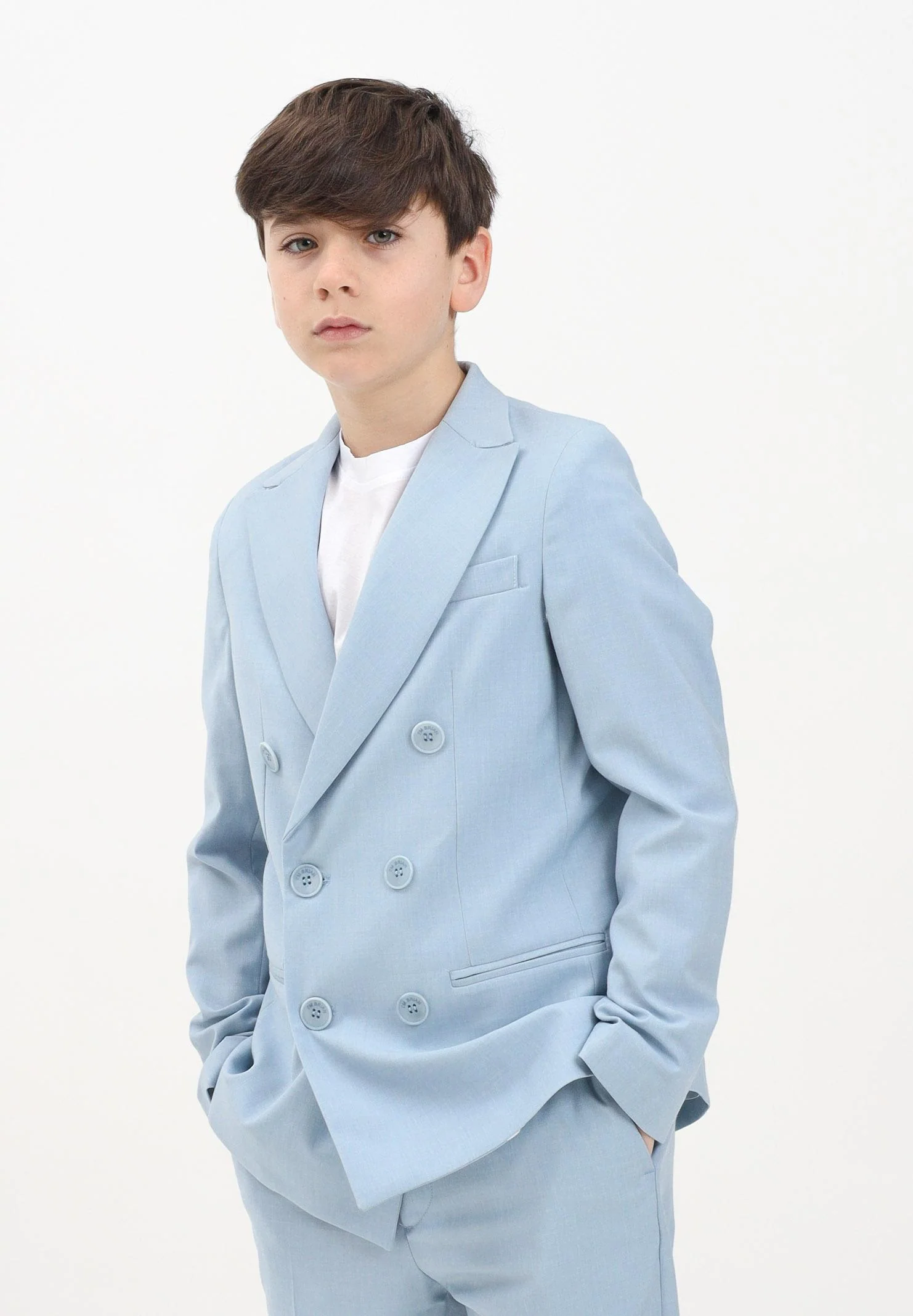 GIACCA DOPPIOPETTO SEI BOTTONI GIA3220J POLVERE I'M BRIAN KIDS 