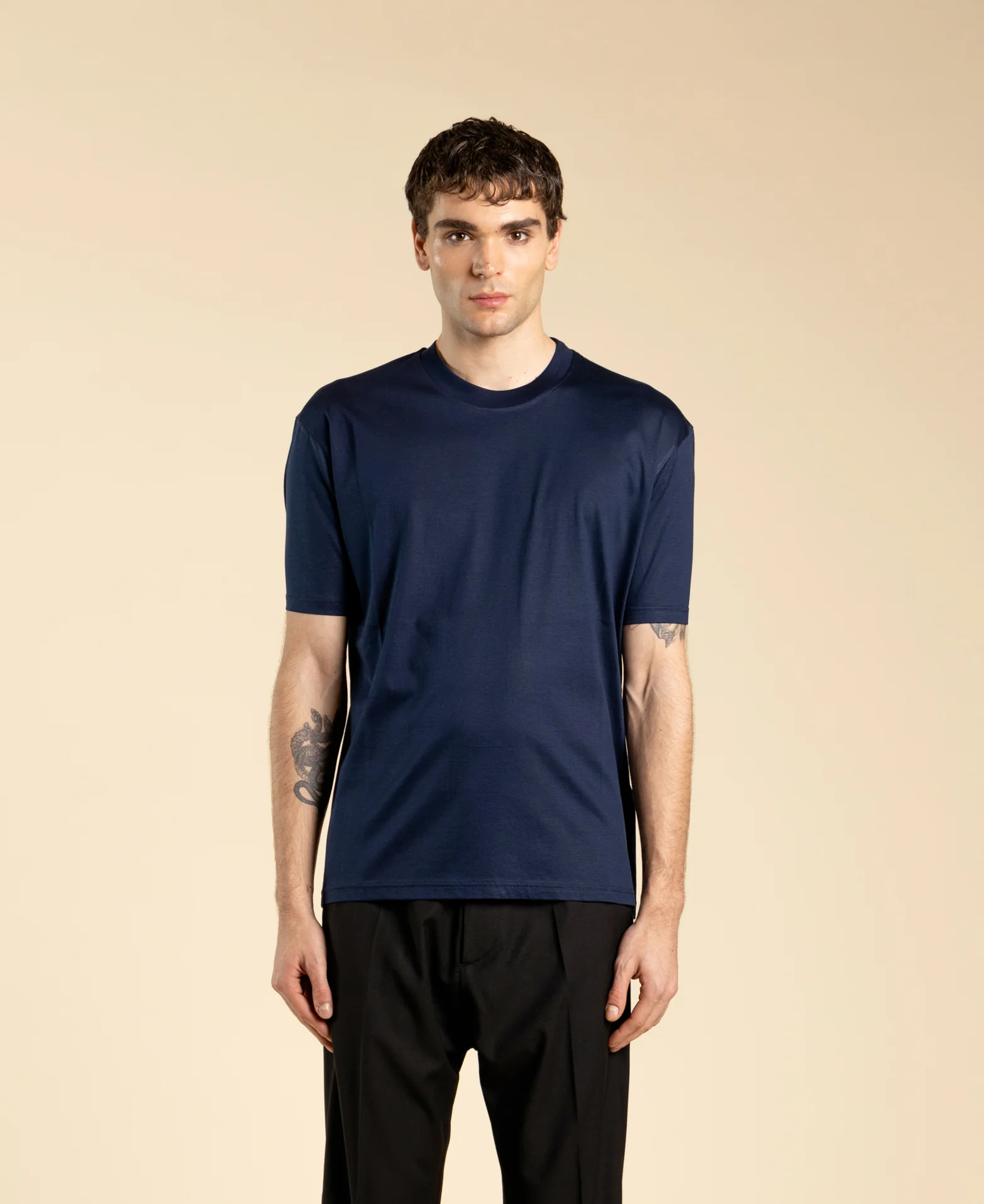 t-shirt mercerizzata regolare TS3330 BLU I'M BRIAN 