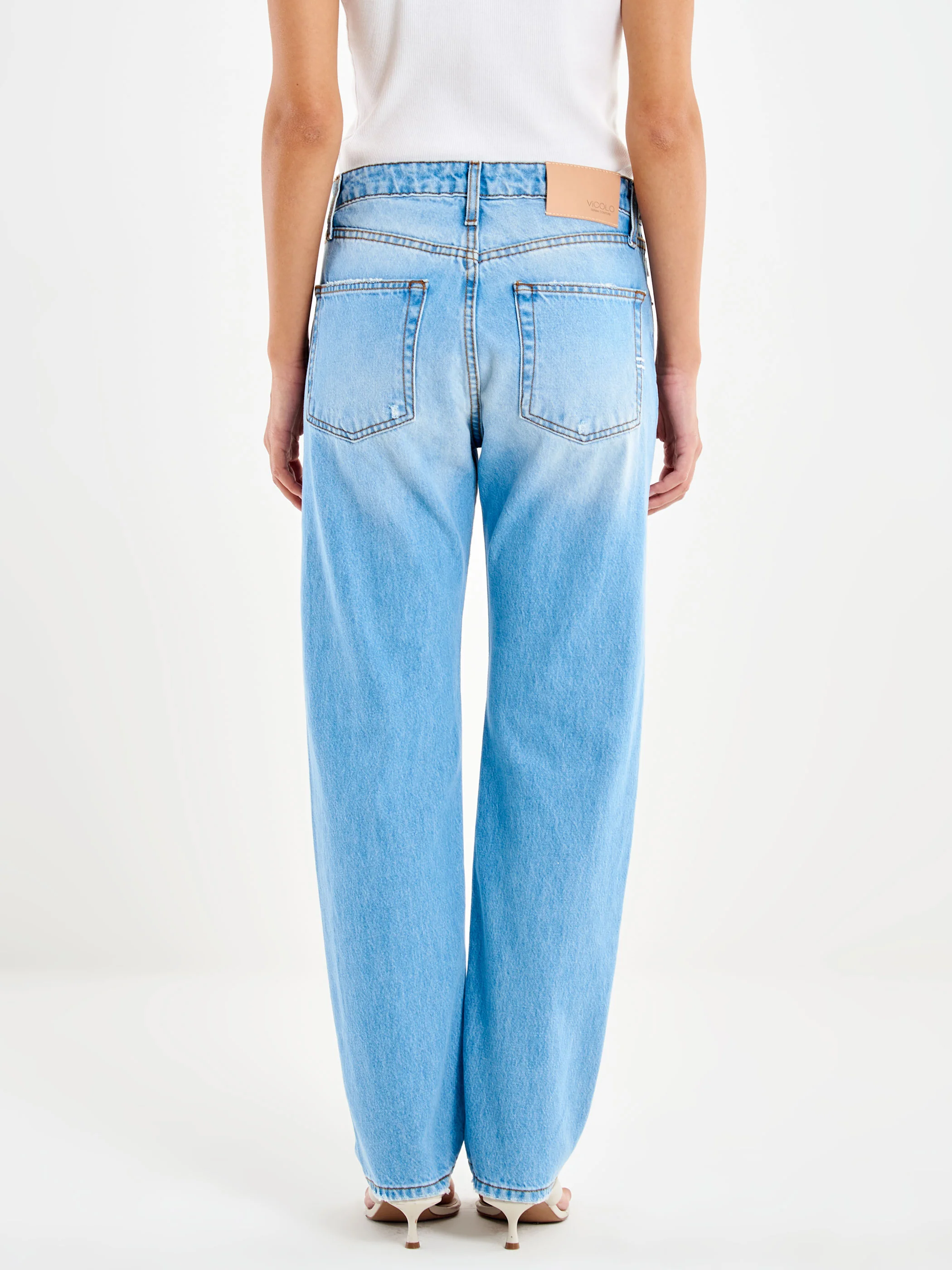 Jeans DONNA Zoe Bottoni Gioello DENIM VICOLO DAB5106 DENIM CHIARO VICOLO 
