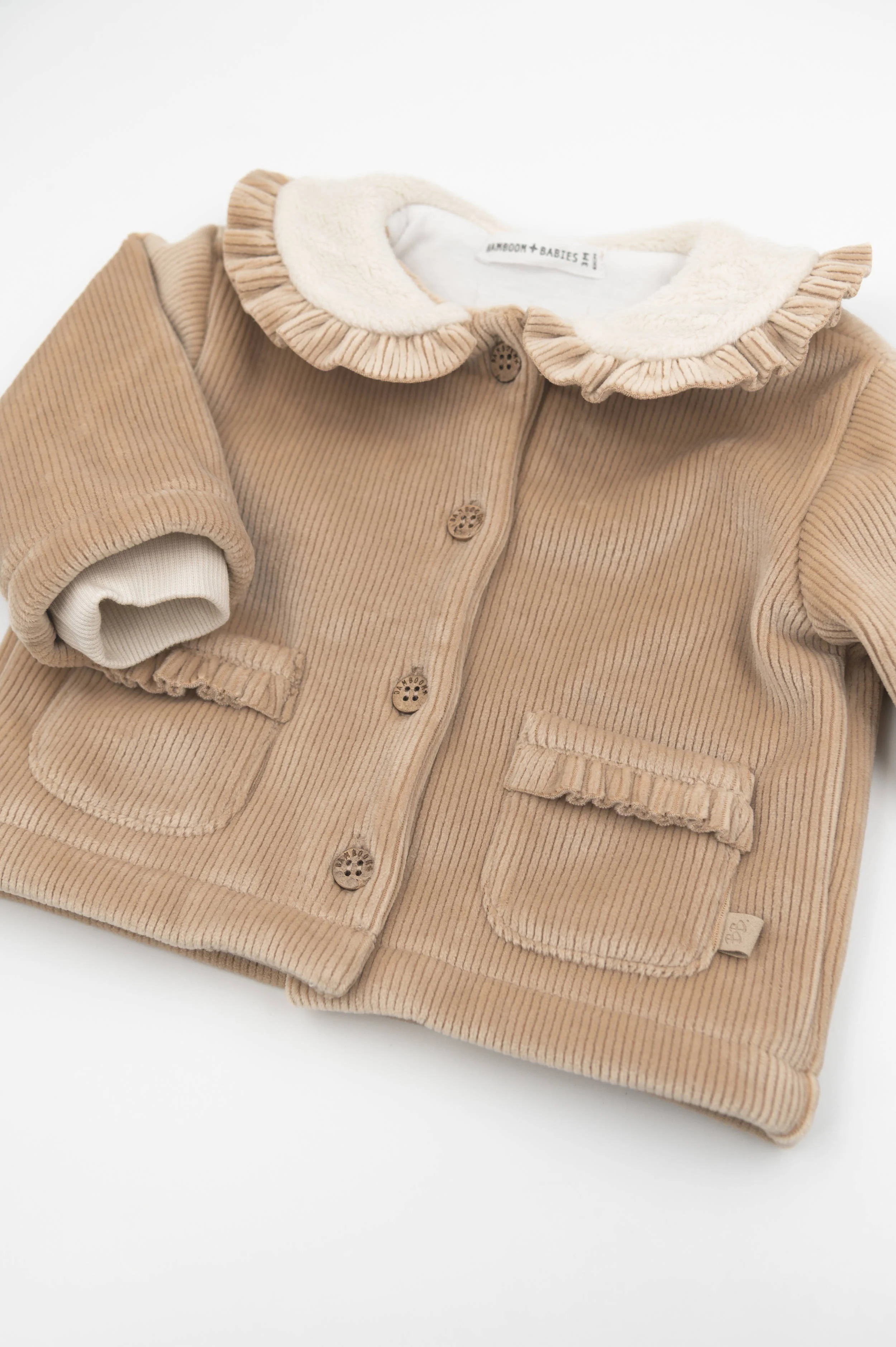 giacca neonata curderoy con collo teddy sand bamboom 1034 MOCHA SAND BAMBOOM 