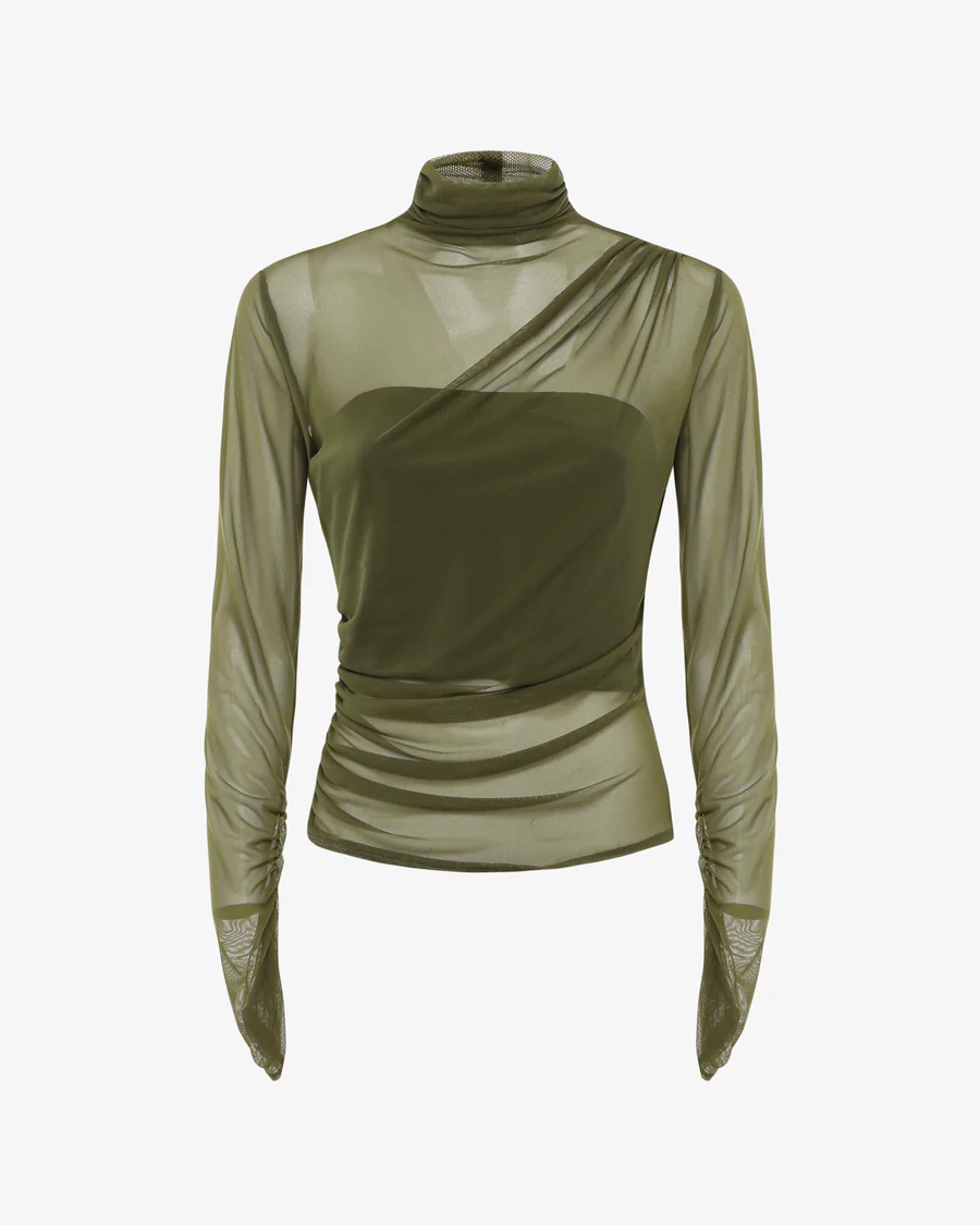 TOP donna TAETE velato manica lunga verde shiki SK2526049-RT ARMY SHIKI 