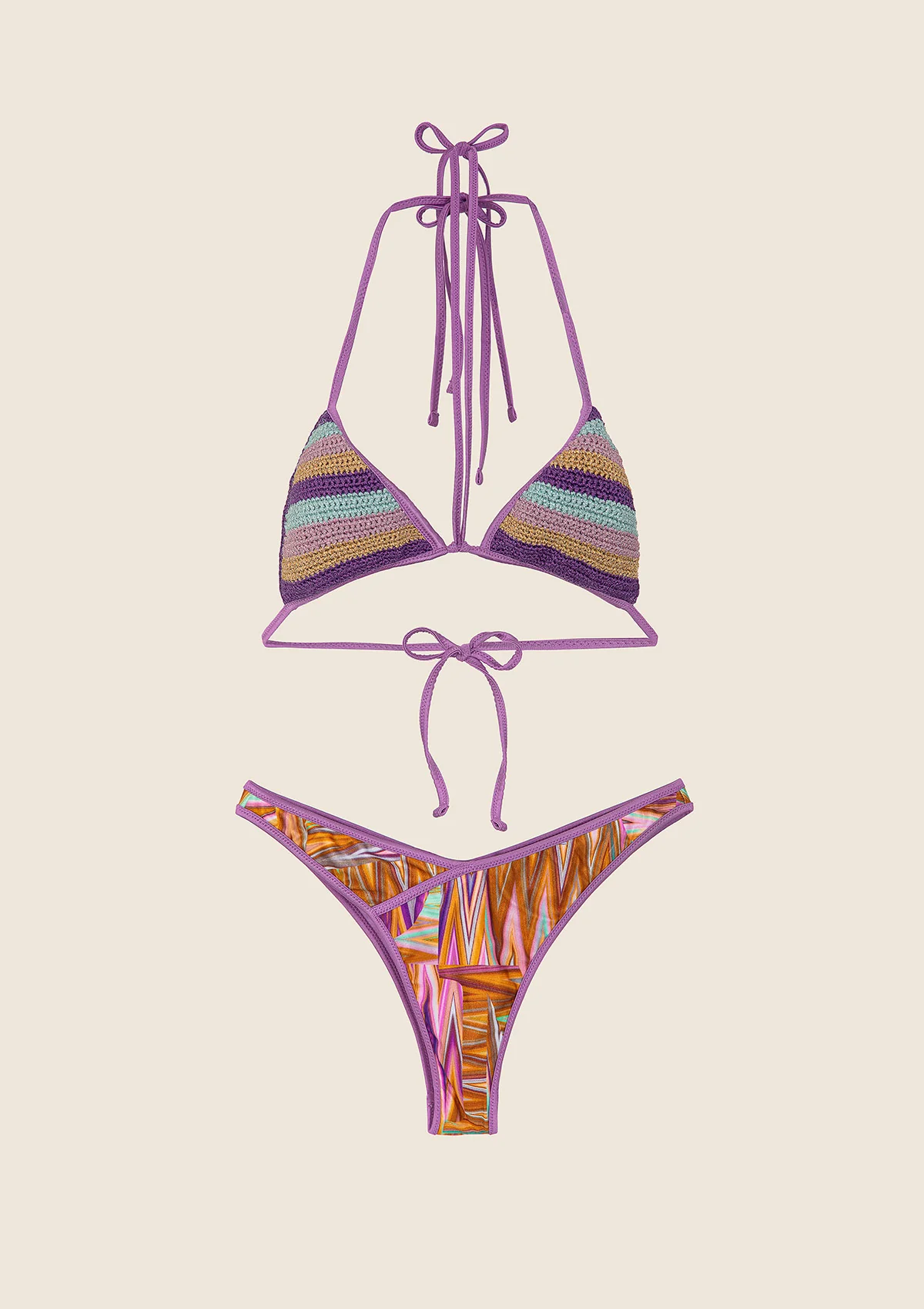 Bikini Donna F**K Triangolo con Slip Americano Fisso Fantasia FK25-0910X07 UNICO F**K 